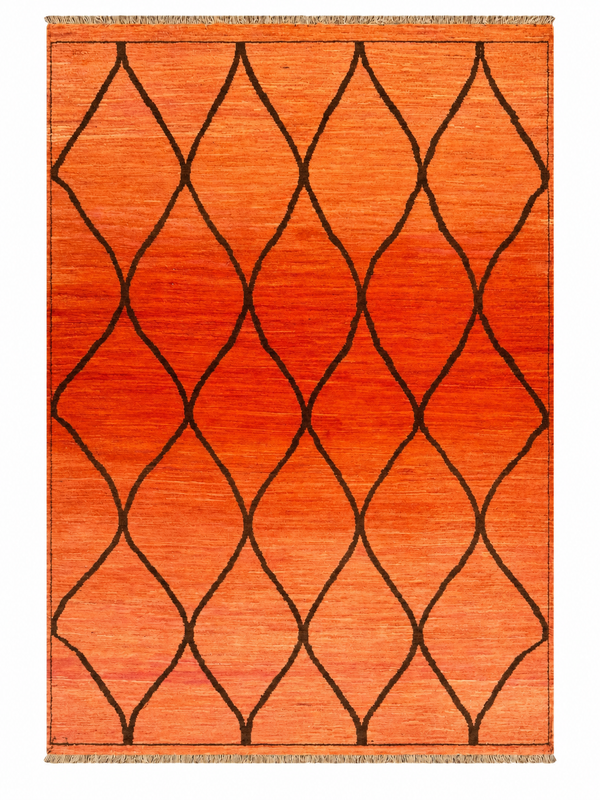 Handmade Sunset Orange Modern Rug, 200 CM x 150 CM