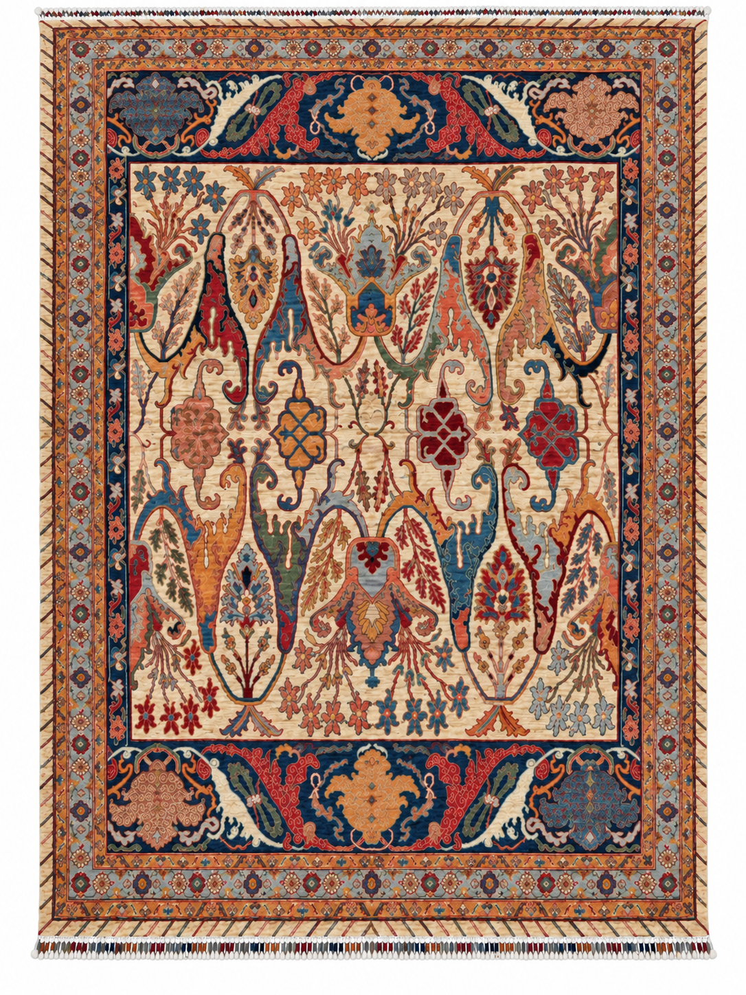 Handmade Afghan Chobi Floral Rug, 306 CM x 250 CM