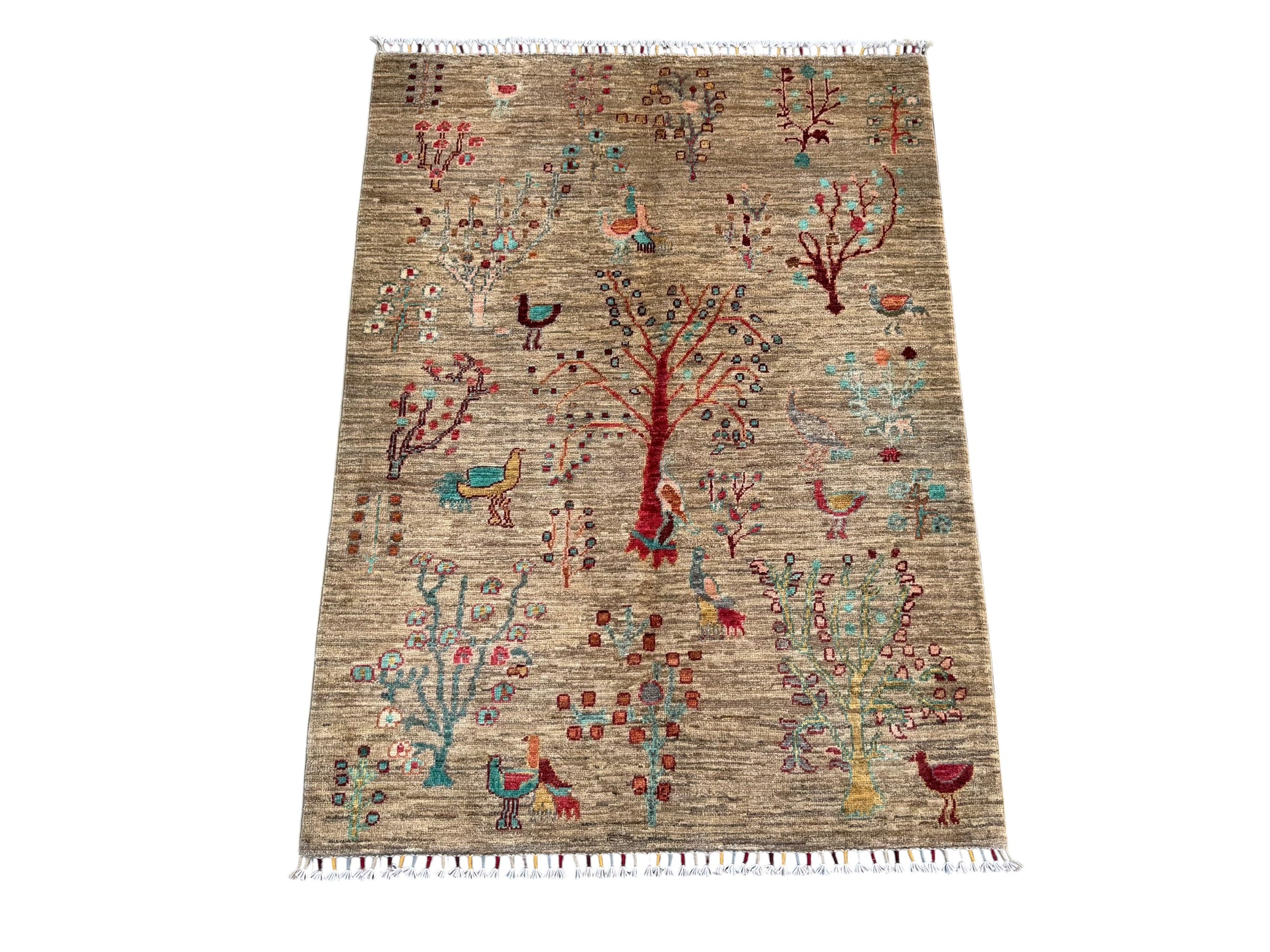 Handmade Chobi Pictorial Wool Rug 145 CM x 106 CM  SS#1402