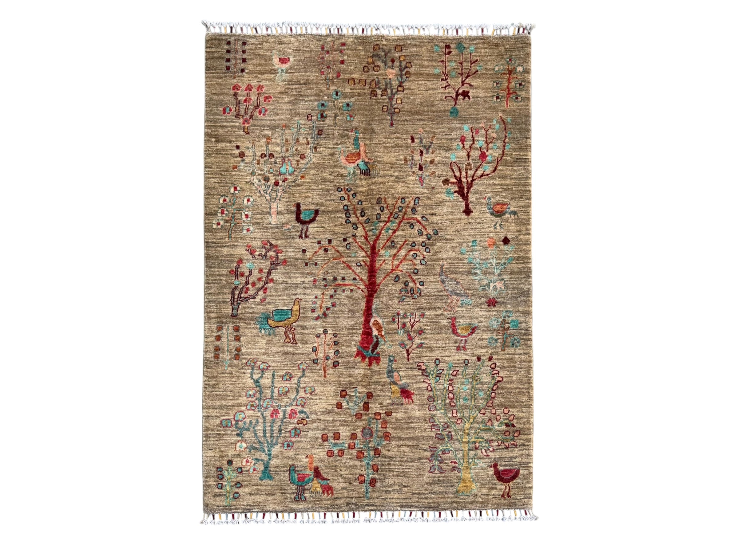 Handmade Chobi Pictorial Wool Rug 145 CM x 106 CM  SS#1402