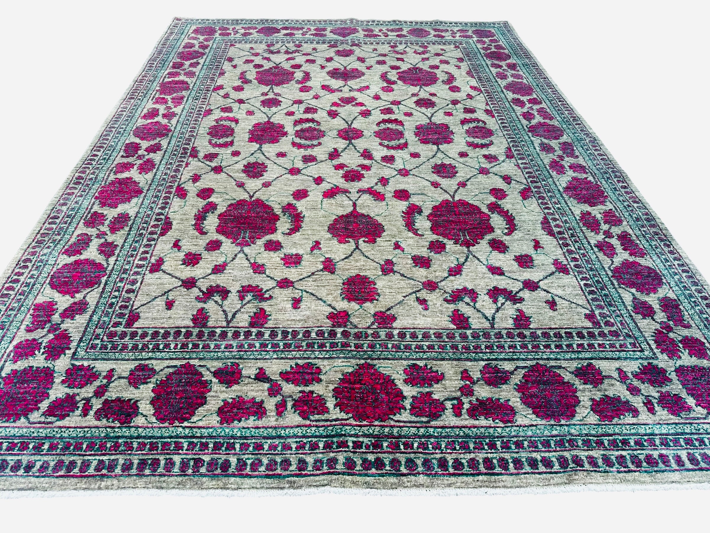 Hand-Knotted Kuchi Designed Rangarang Chobi Wool Rug 290 CM x 190 CM SK#2006