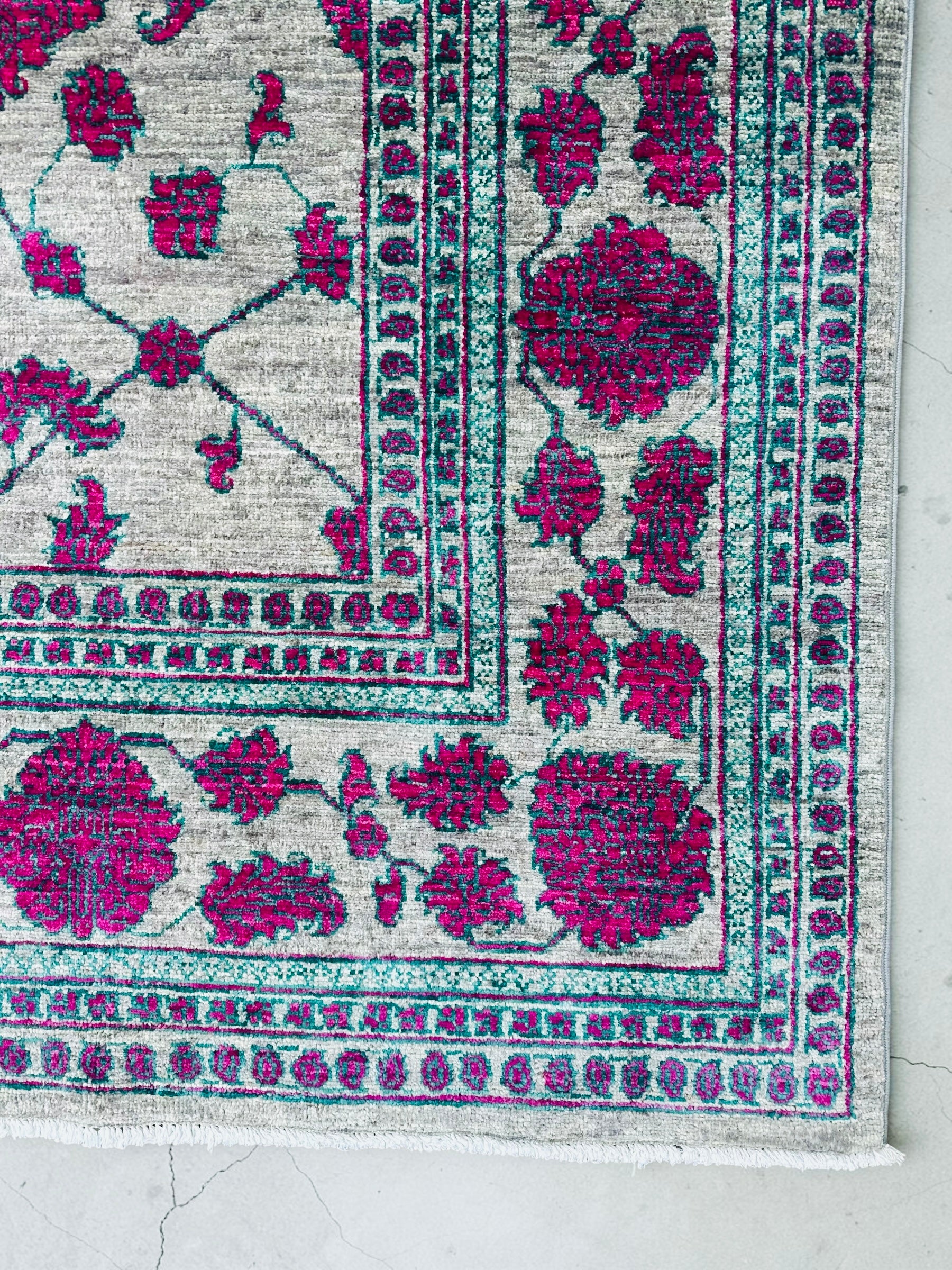 Hand-Knotted Kuchi Designed Rangarang Chobi Wool Rug 290 CM x 190 CM SK#2006