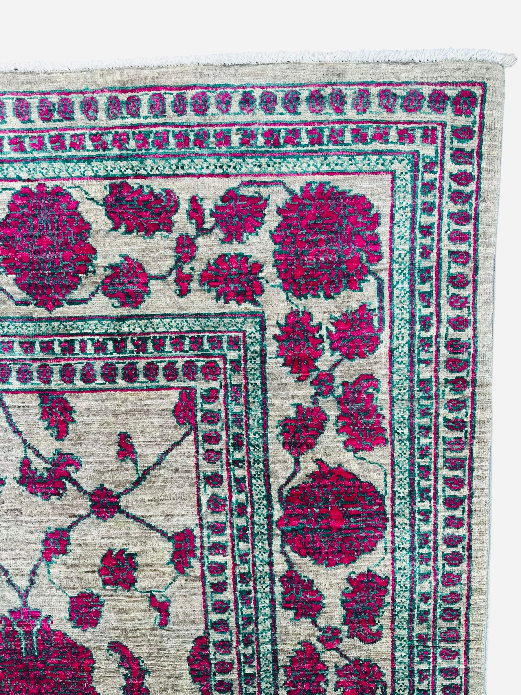 Hand-Knotted Kuchi Designed Rangarang Chobi Wool Rug 290 CM x 190 CM SK#2006