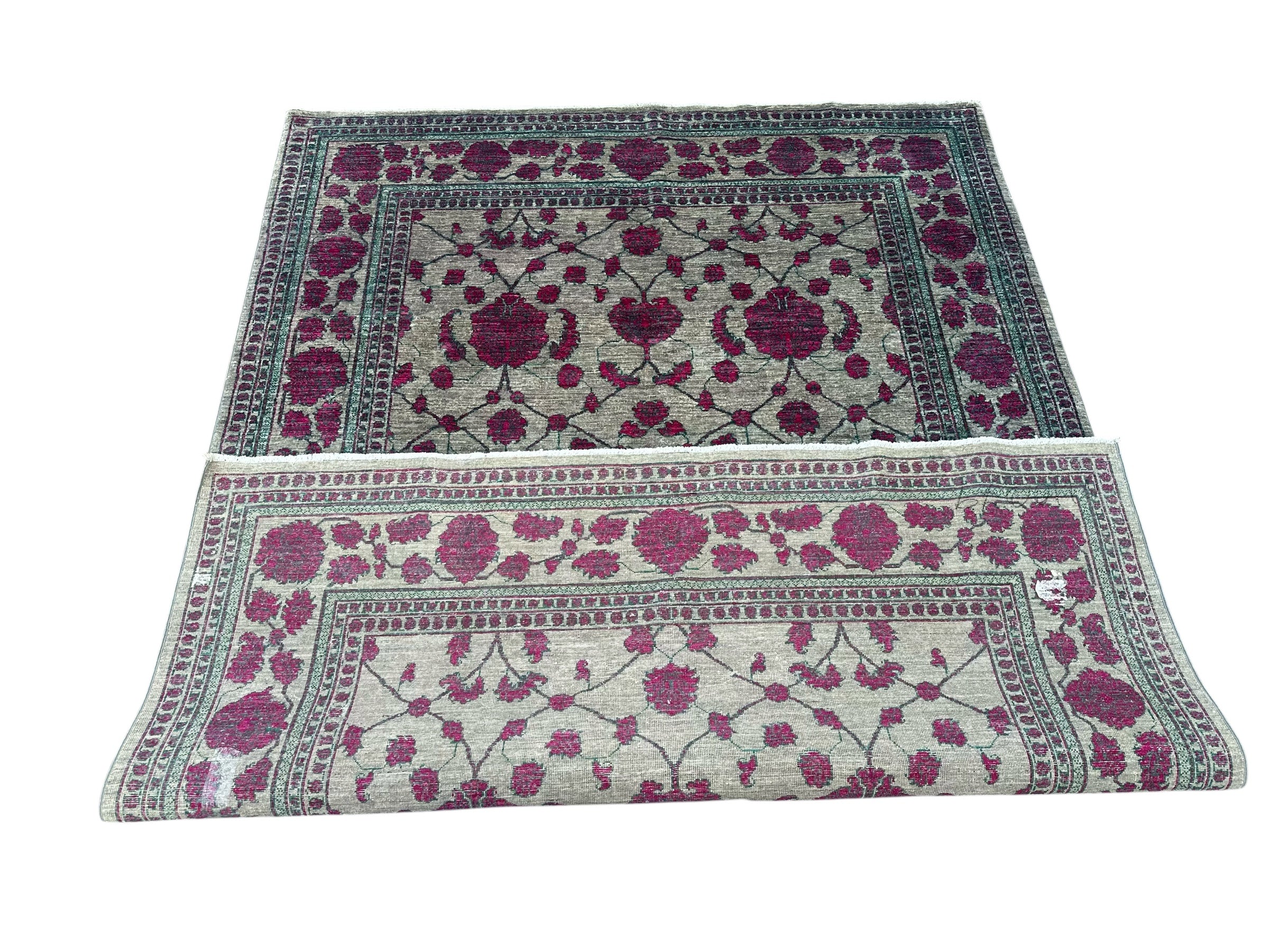 Hand-Knotted Kuchi Designed Rangarang Chobi Wool Rug 290 CM x 190 CM SK#2006