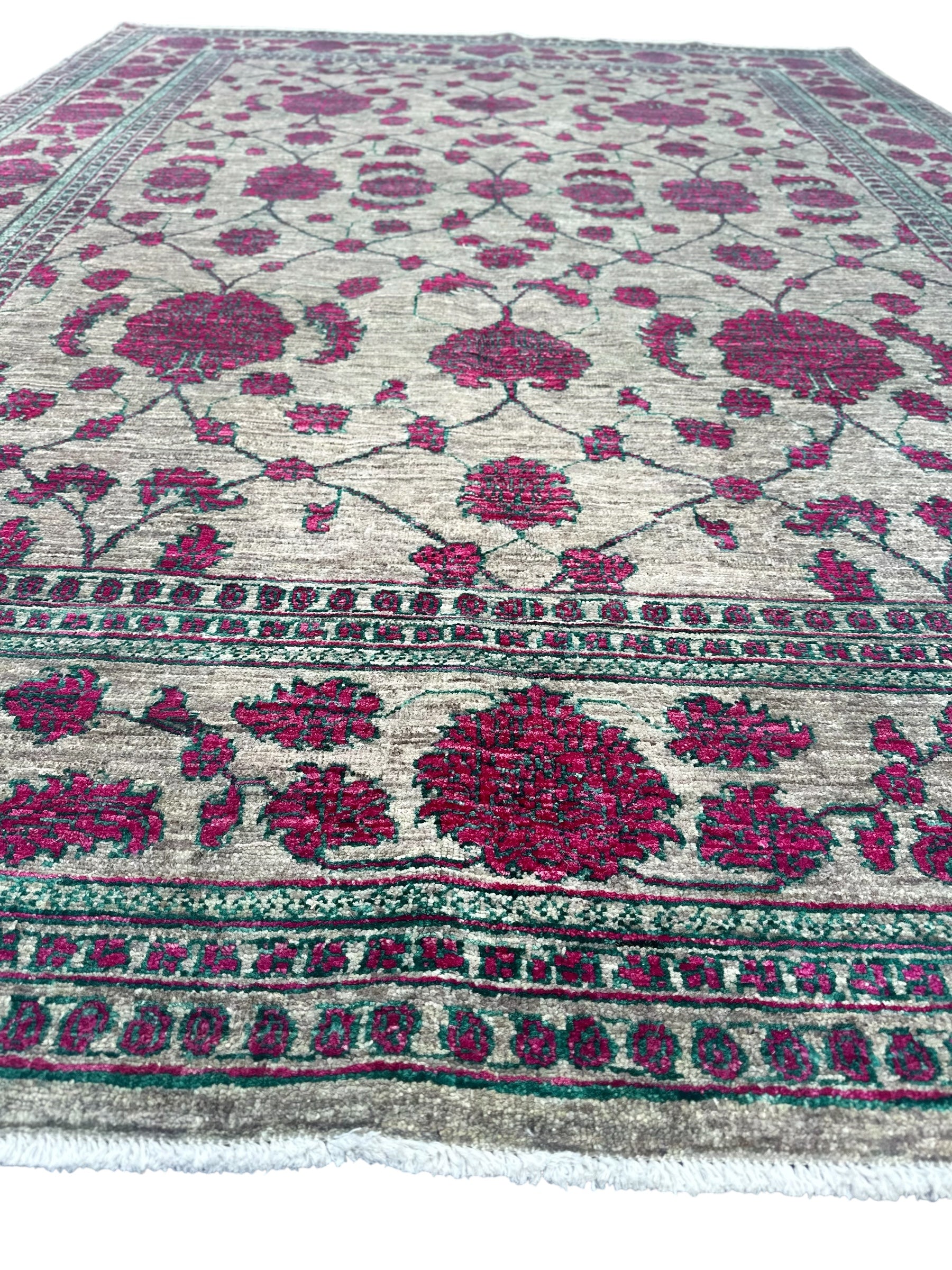 Hand-Knotted Kuchi Designed Rangarang Chobi Wool Rug 290 CM x 190 CM SK#2006