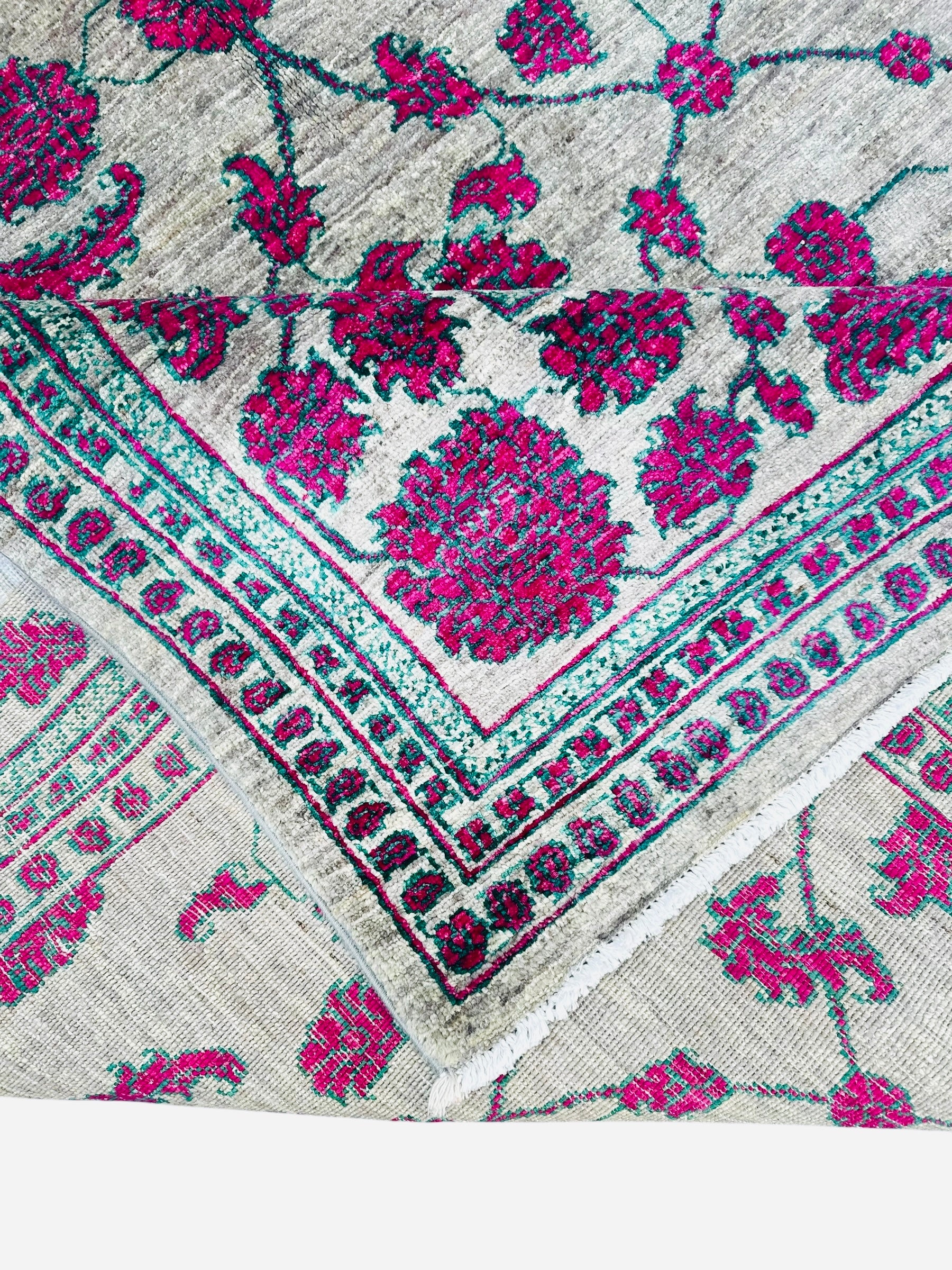 Hand-Knotted Kuchi Designed Rangarang Chobi Wool Rug 290 CM x 190 CM SK#2006