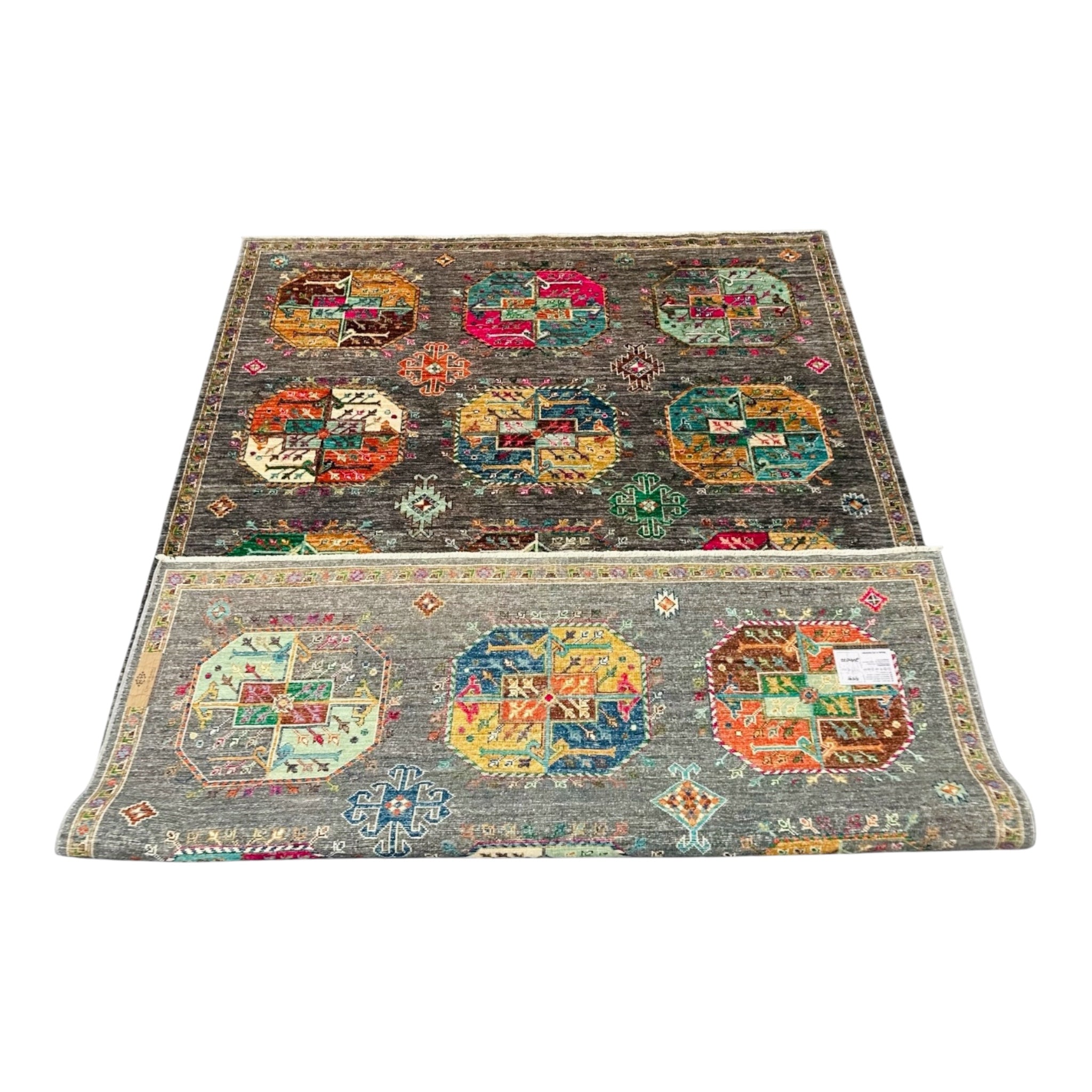 Hand-Knotted Afghan Chobi Wool Rug 244 CM x 177 CM SK#14591