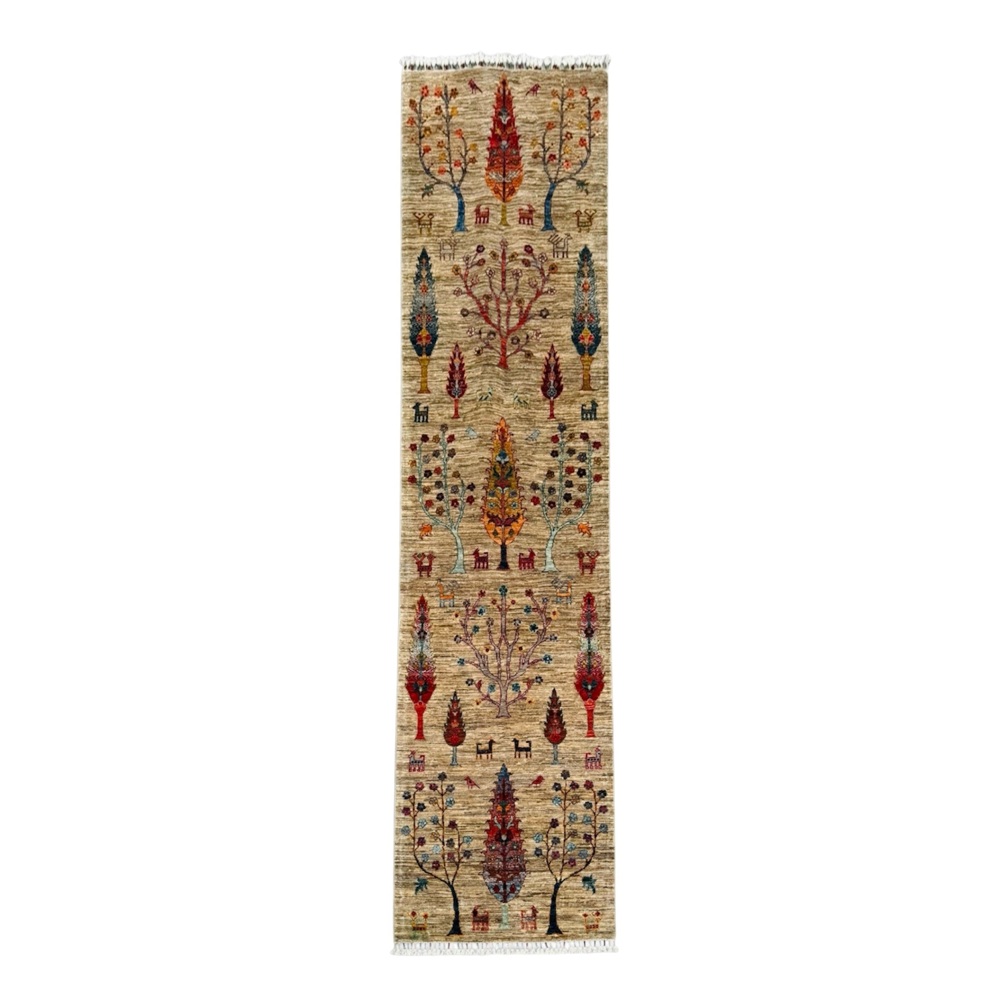 Hand Knotted Pictorial Chobi Hallway Runner Rug | 287 CM x 79 CM SK#2009