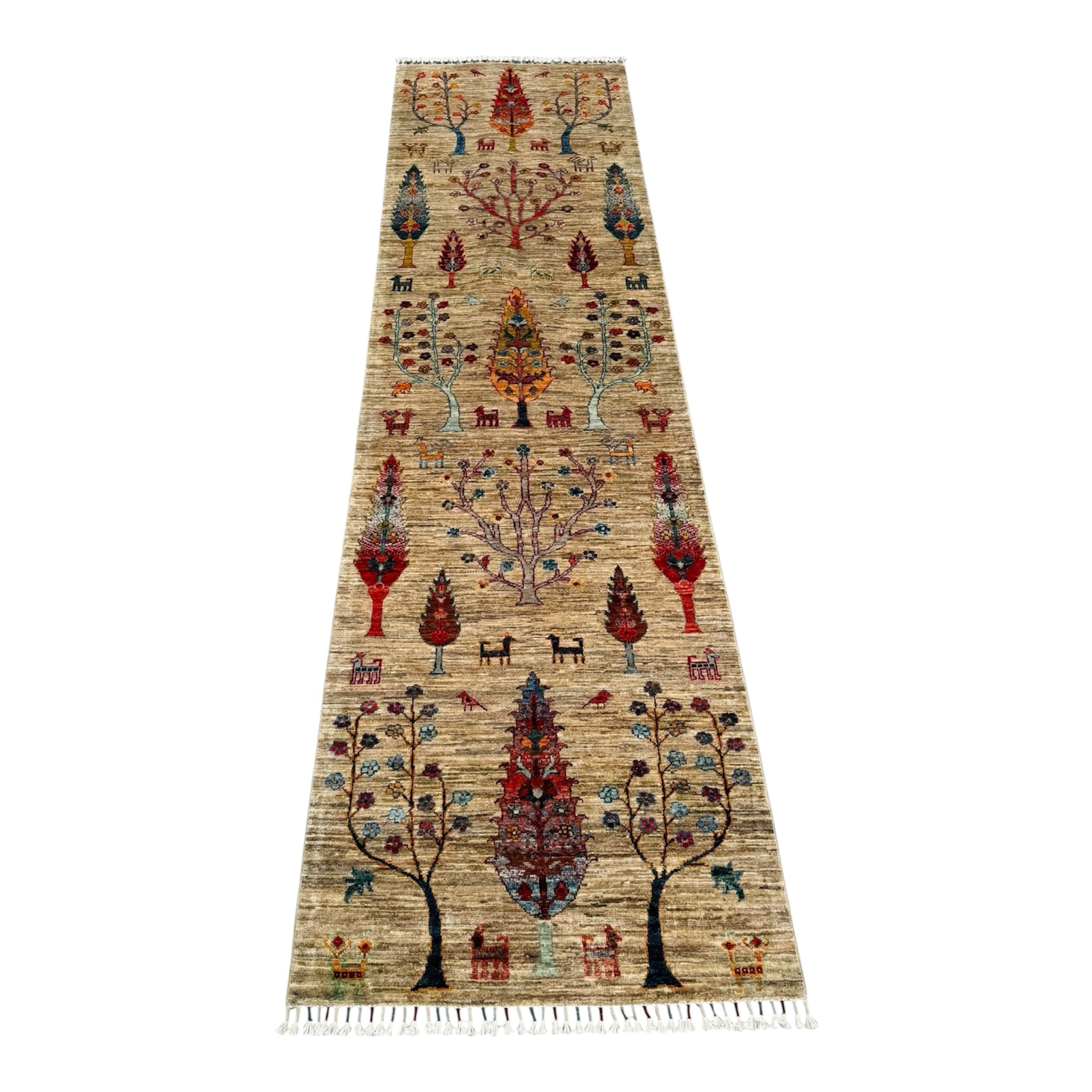 Hand Knotted Pictorial Chobi Hallway Runner Rug | 287 CM x 79 CM SK#2009