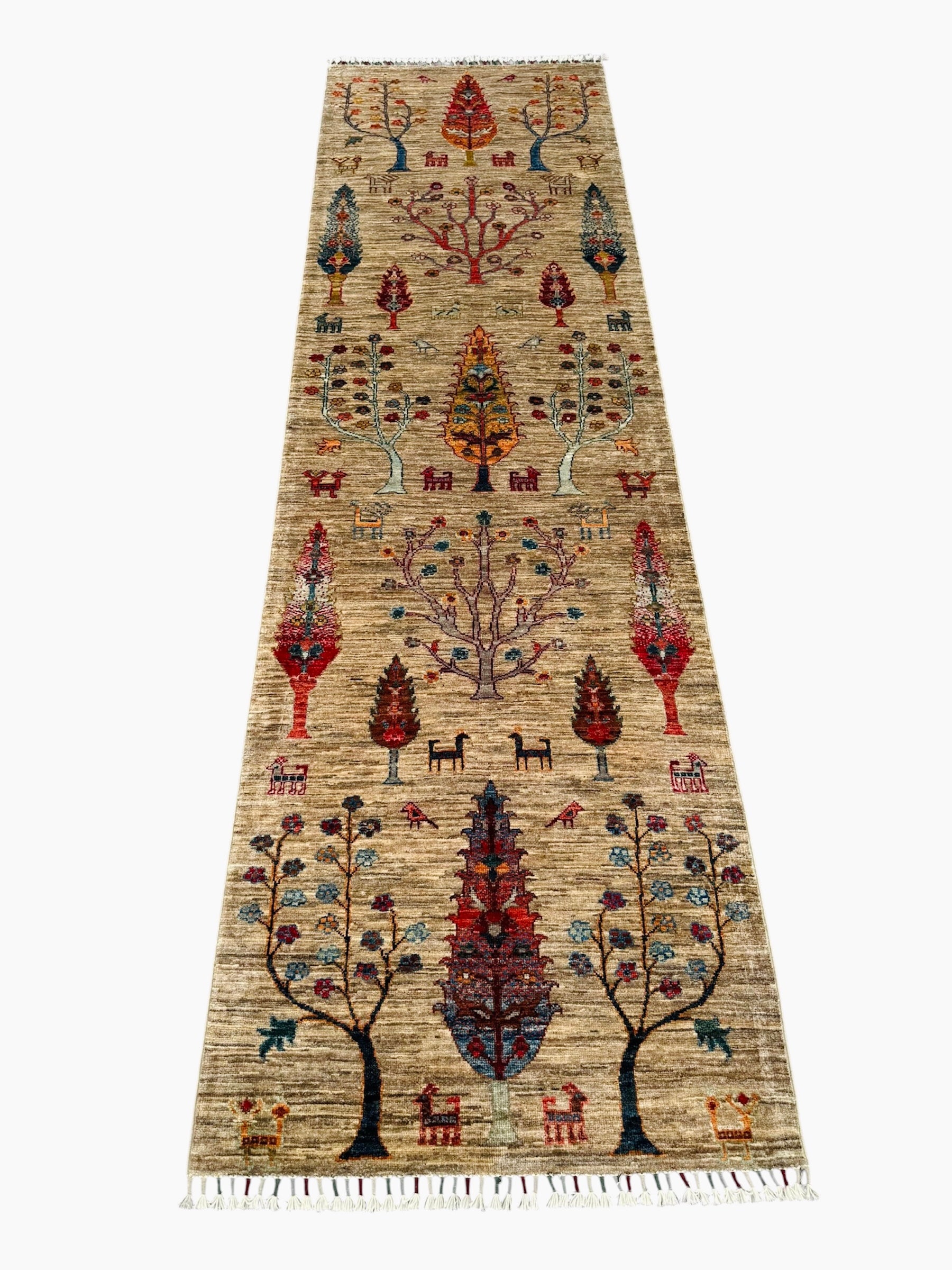 Hand Knotted Pictorial Chobi Hallway Runner Rug | 287 CM x 79 CM SK#2009