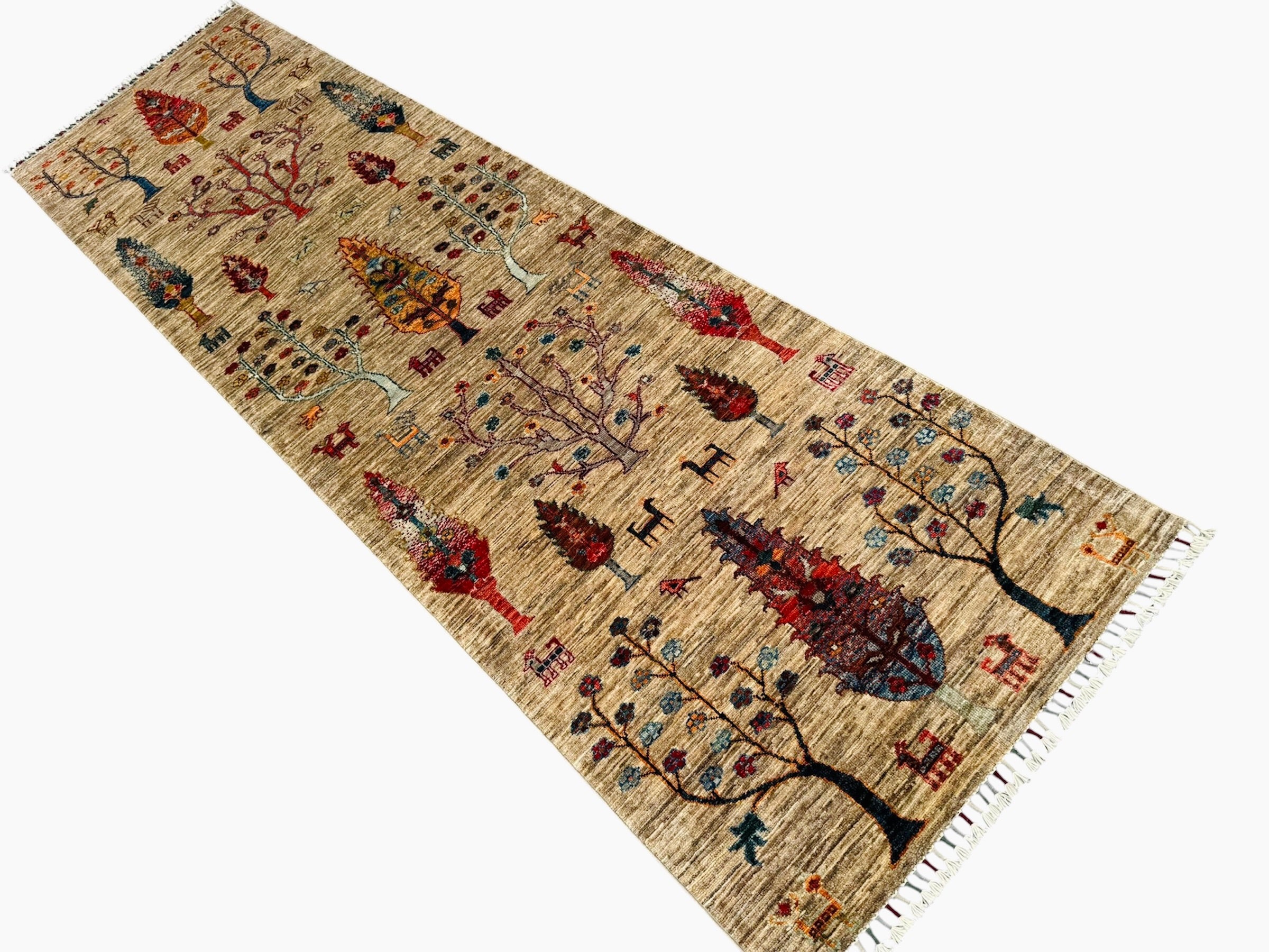 Hand Knotted Pictorial Chobi Hallway Runner Rug | 287 CM x 79 CM SK#2009