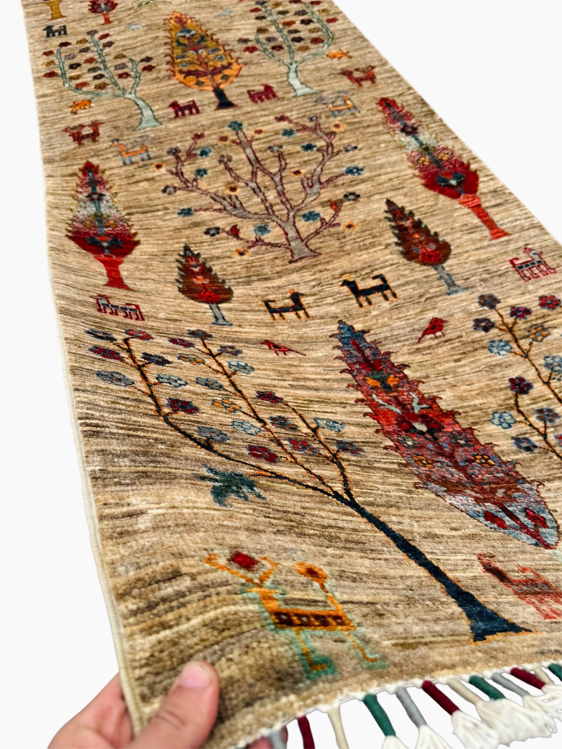 Hand Knotted Pictorial Chobi Hallway Runner Rug | 287 CM x 79 CM SK#2009