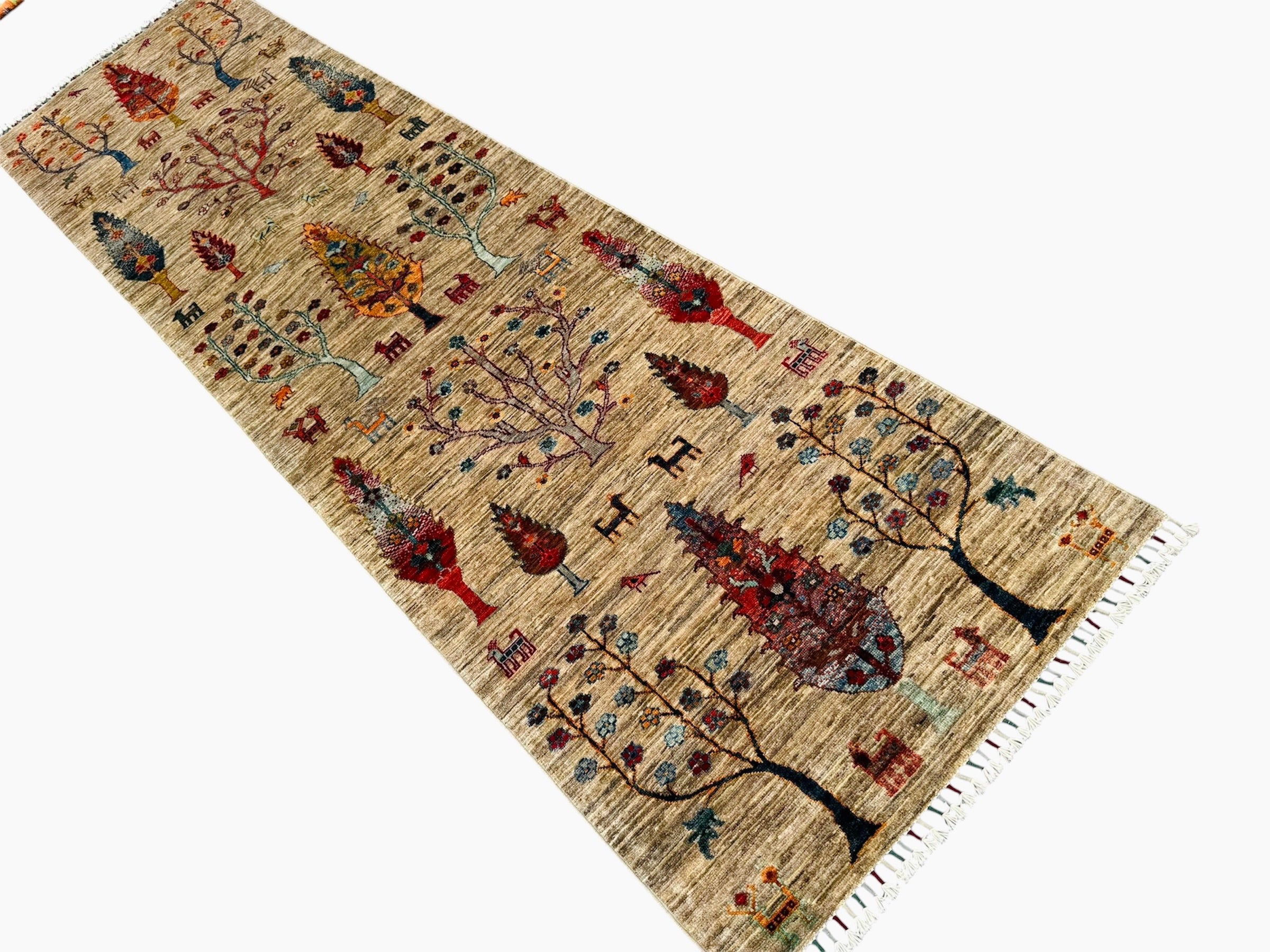 Hand Knotted Pictorial Chobi Hallway Runner Rug | 287 CM x 79 CM SK#2009