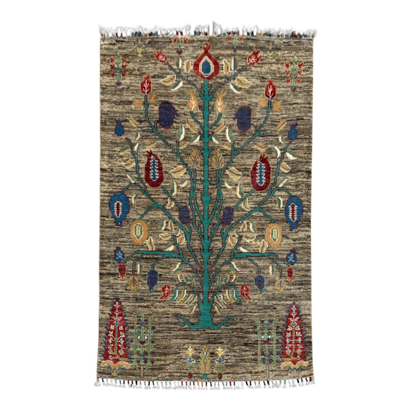 Handmade Chobi Pictorial Wool Rug 153 CM x 102 CM  SS#1406