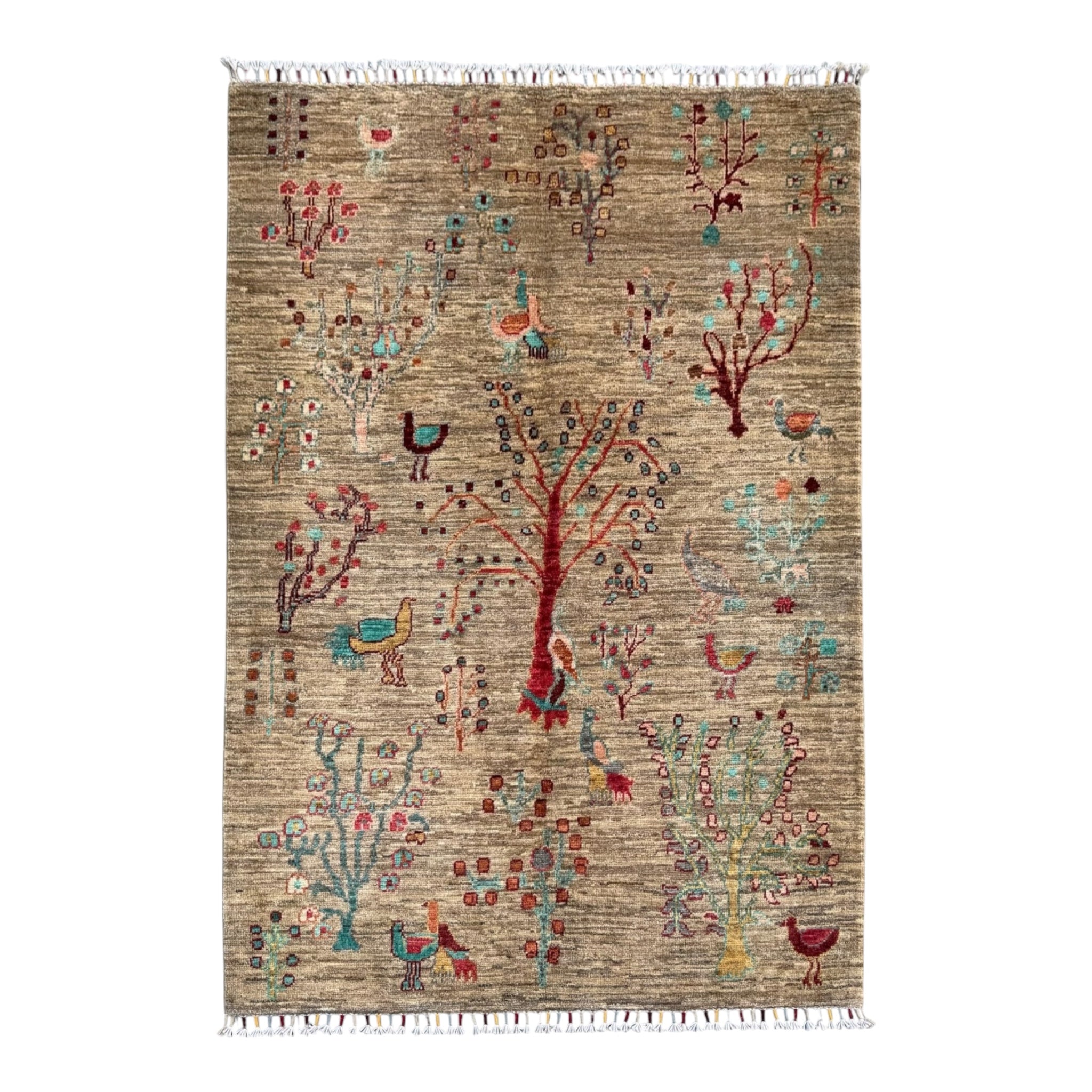 Handmade Chobi Pictorial Wool Rug 145 CM x 106 CM  SS#1402