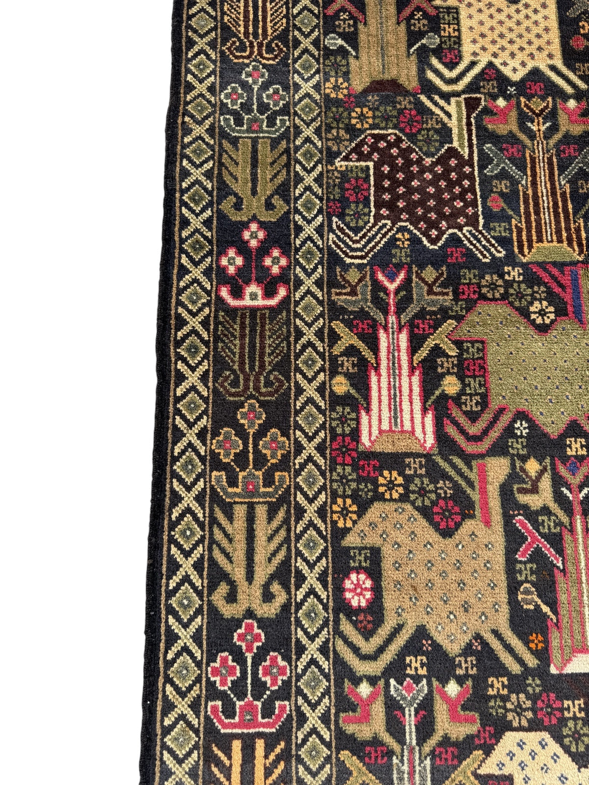 Handmade Traditional Afghan Balochi Rug 204 CM x 105 SK#1477