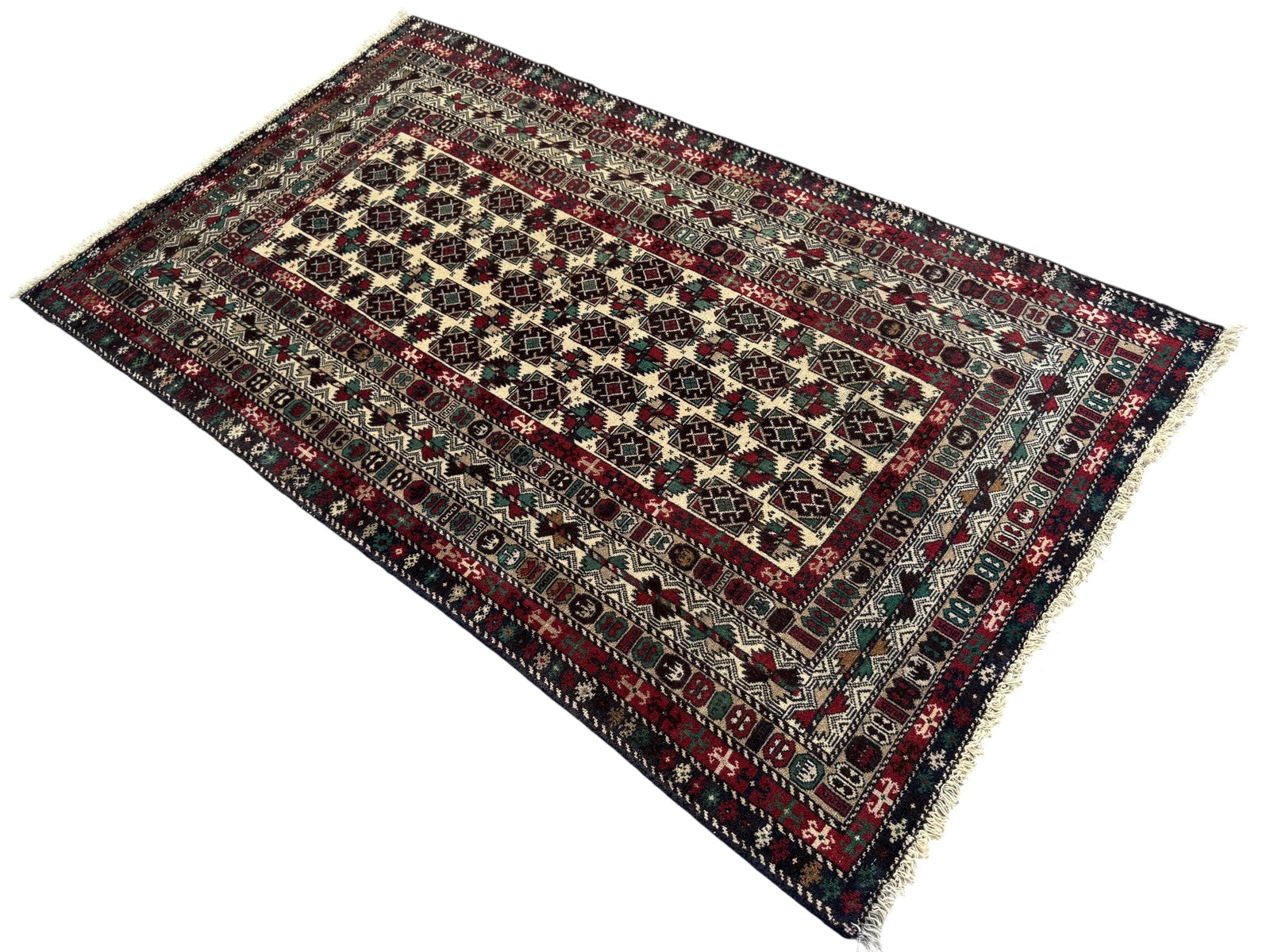 Handmade Traditional Afghan Balochi Rug 195 CM x 116 CM SK#1480