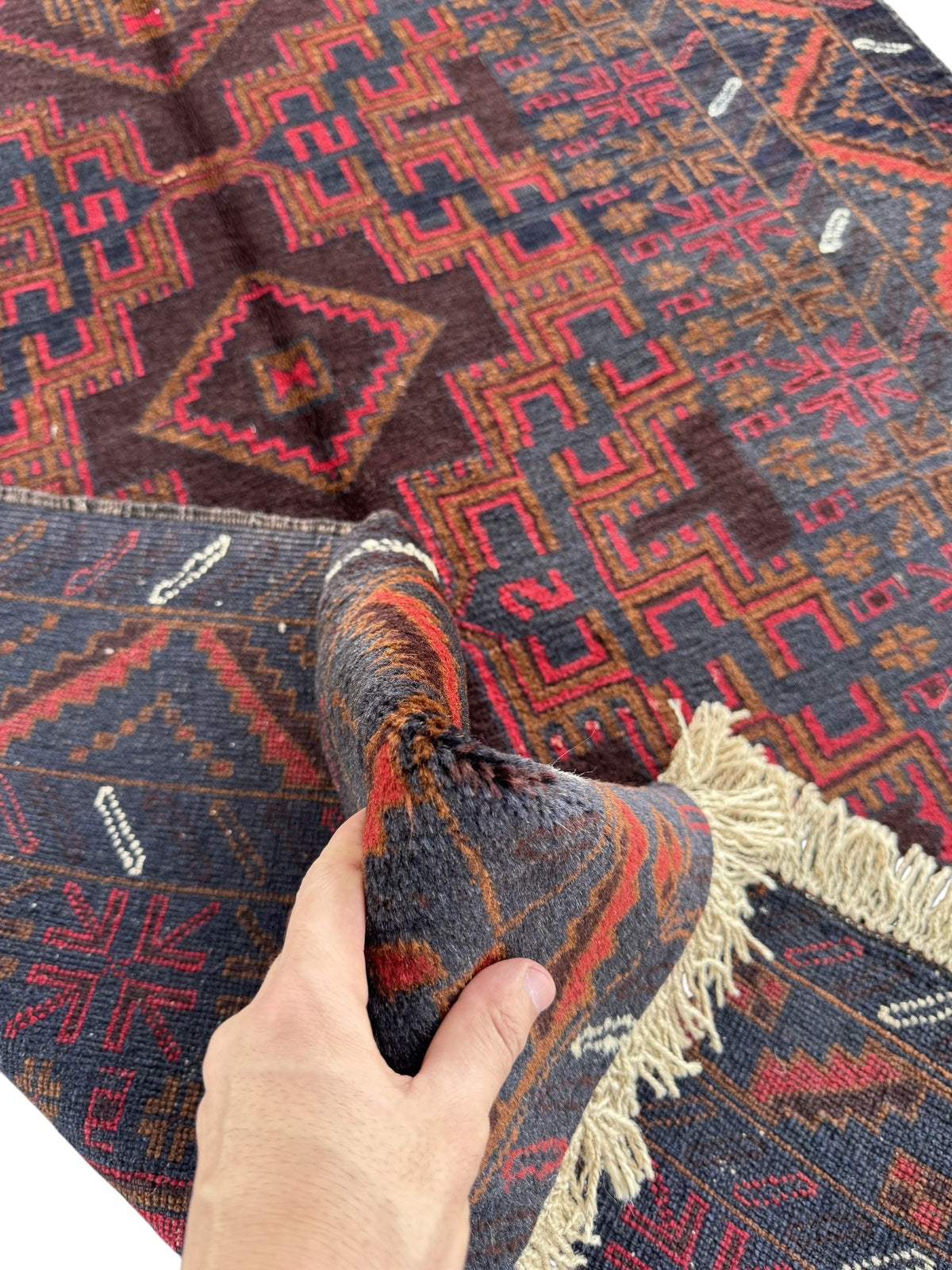 Handmade Traditional Afghan Balochi Rug 187 CM x 115 CM SK#1481