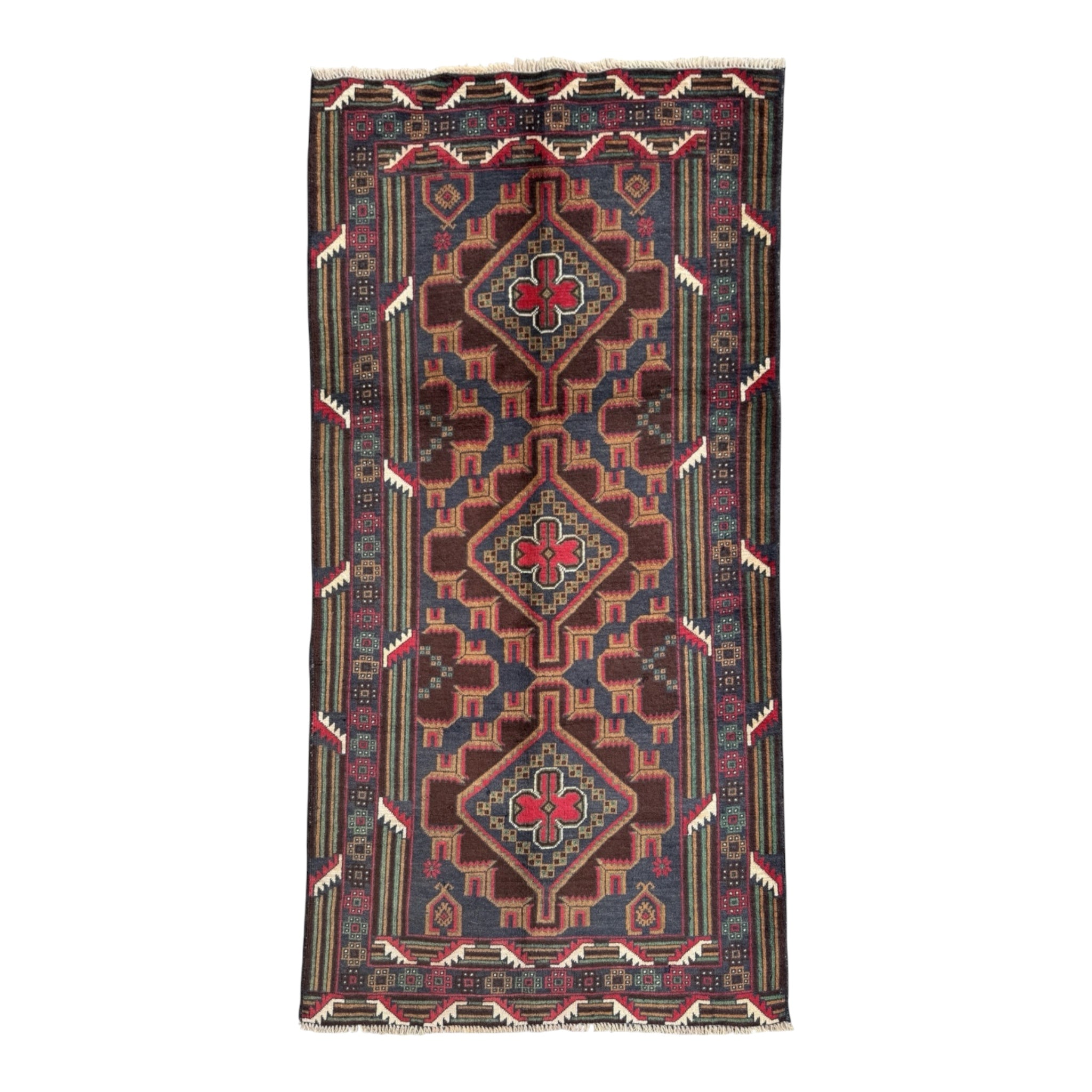 Handmade Traditional Afghan Balochi Rug 119 CM x 110 CM SK#1482