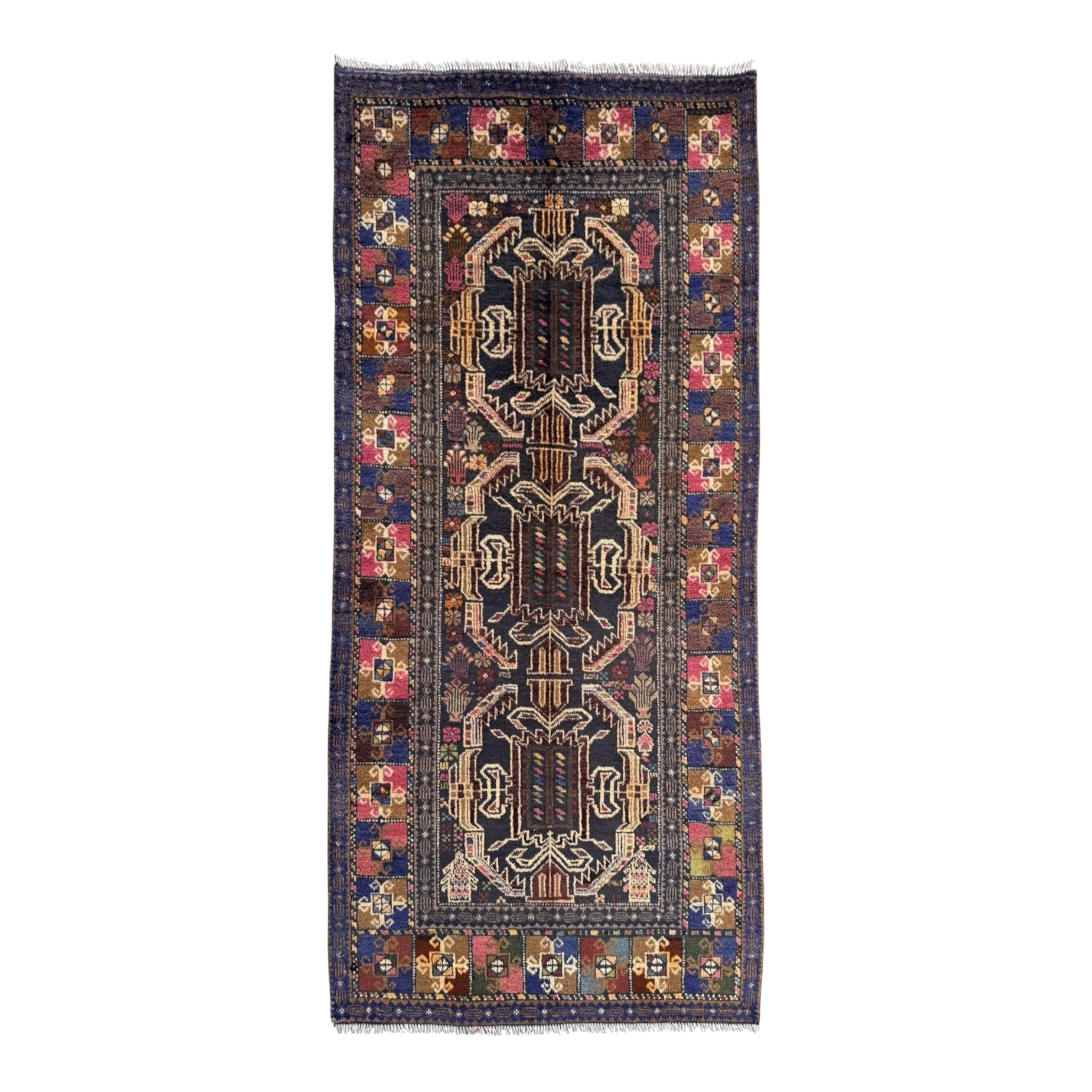 Handmade Traditional Afghan Balochi Rug  217 CM x 106 CM SK#1475