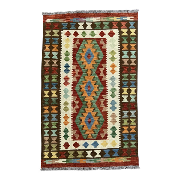 Handmade Afghan Kilim Rug 145 CM x 100 CM Sk#1449