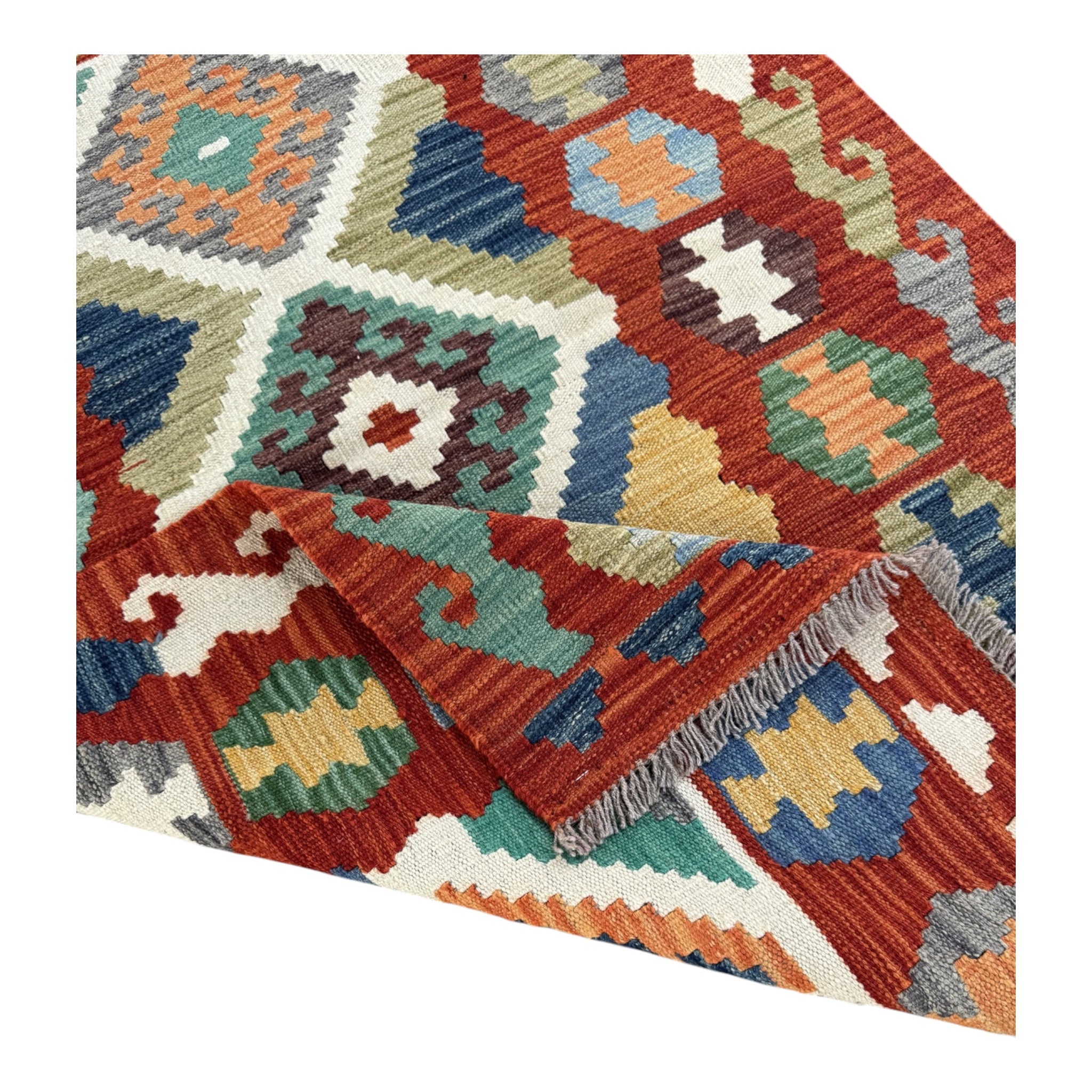 Handmade Afghan Kilim Rug 150 CM x 102 CM Sk#1452