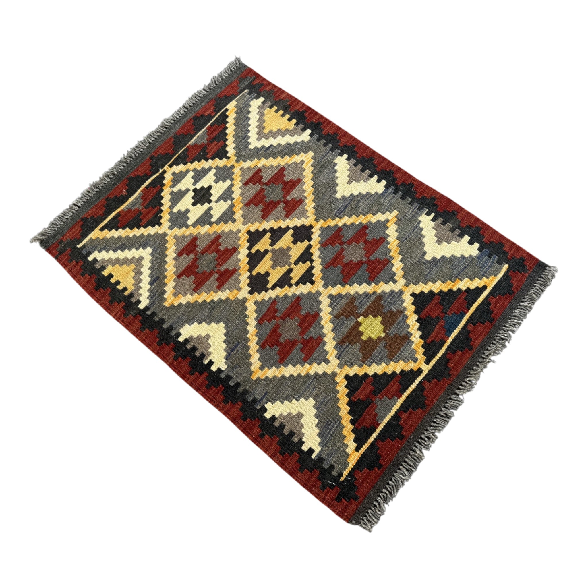 Handmade Afghan Kilim Rug 87 CM x 66 CM Sk#1454