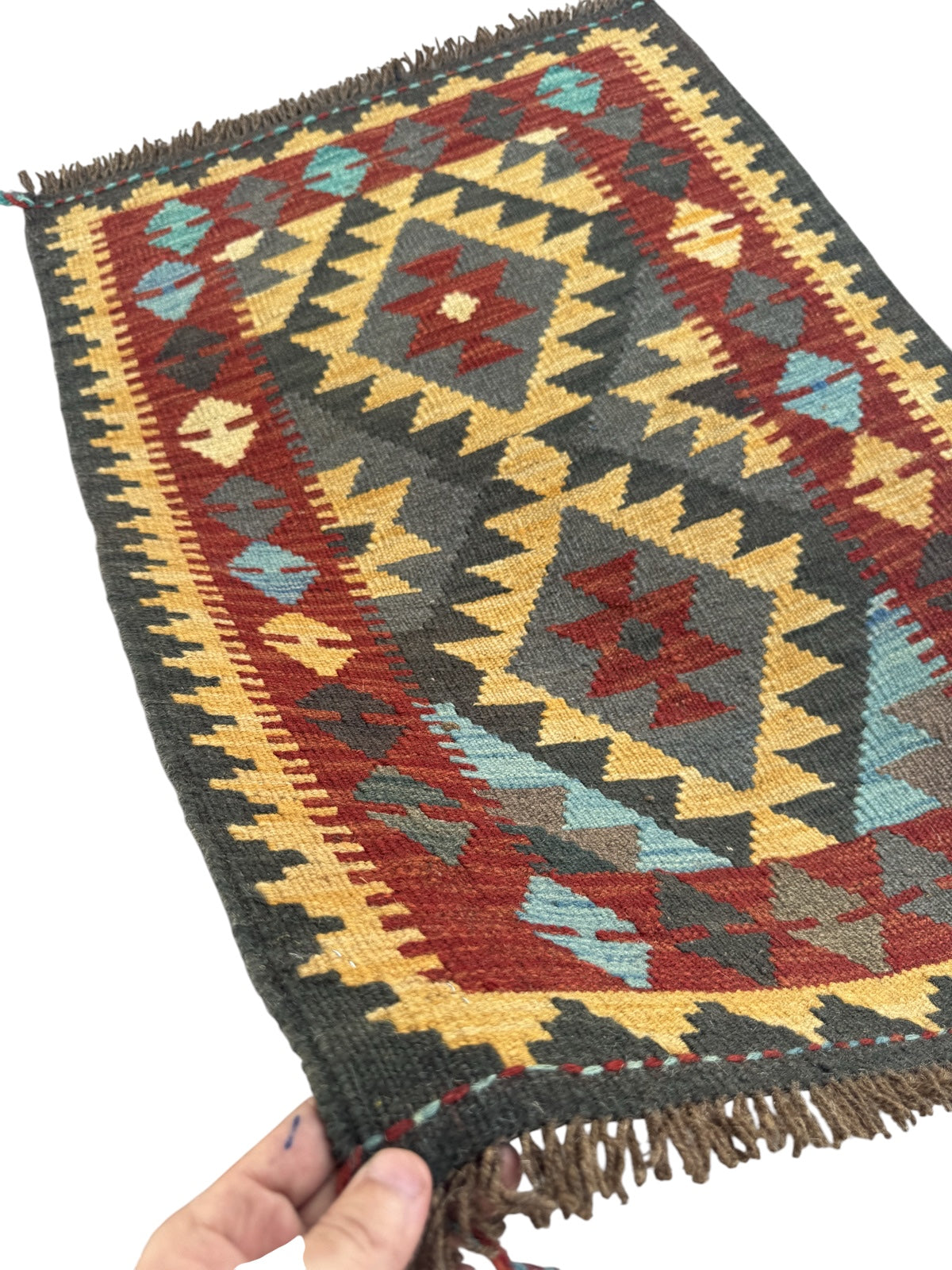 Handmade Afghan Kilim Rug 91 CM x 63 CM Sk#1458