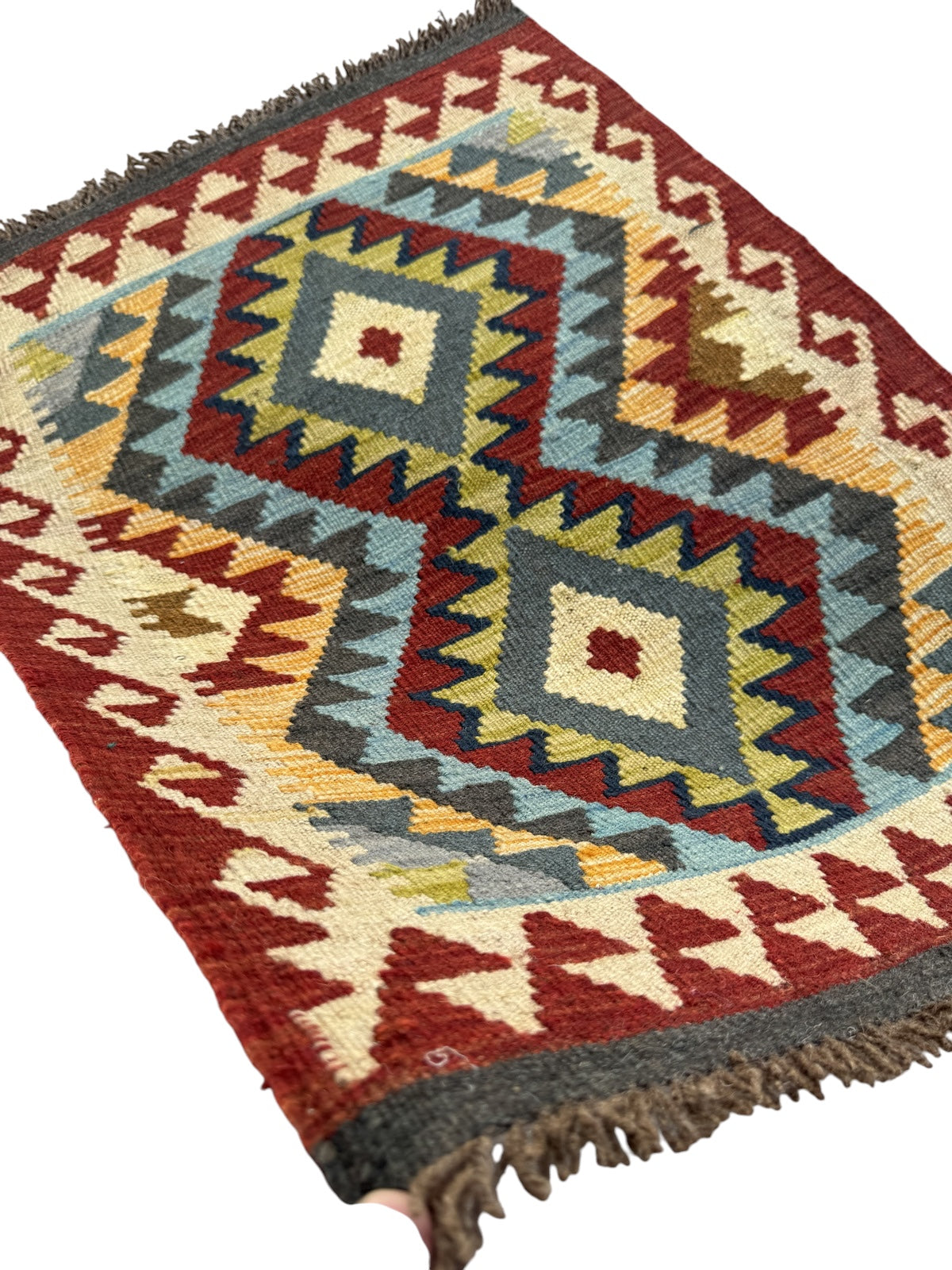 Handmade Afghan Kilim Rug 87 CM x 65 CM Sk#1459