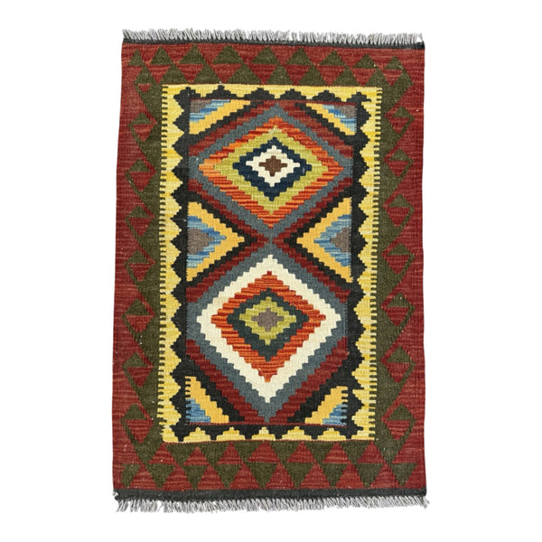 Handmade Afghan Kilim Rug 88 CM x 64 CM Sk#1465