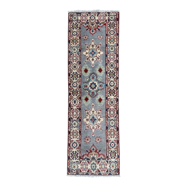 Handmade Afghan Kazak Hallway Runner Rug 192 CM x 63 CM SK#1504