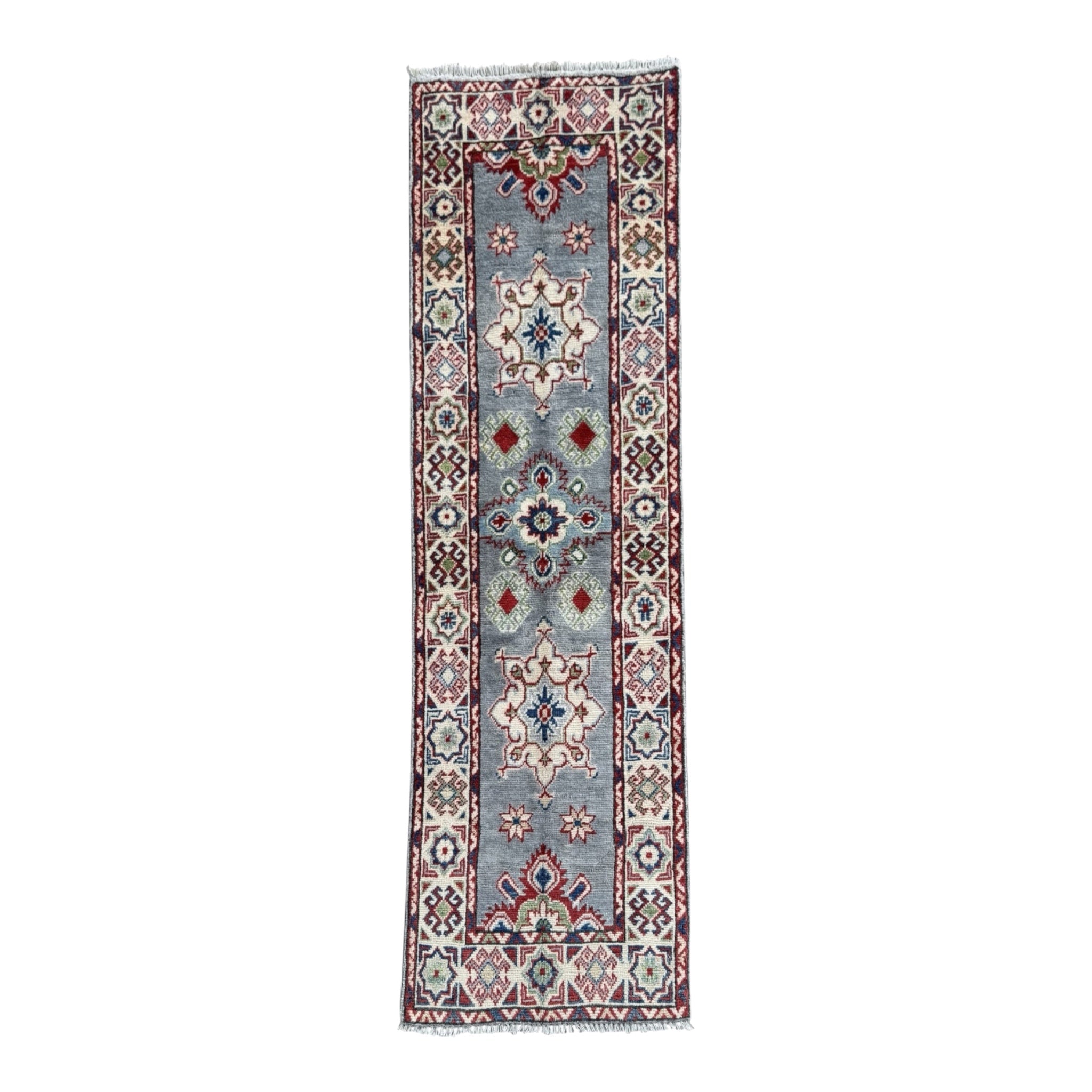 Handmade Afghan Kazak Hallway Runner Rug 191 CM x 61 CM SK#1507