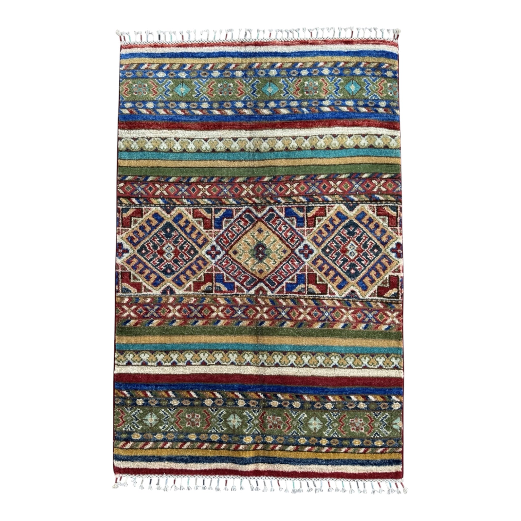 Handmade Afghan Kazak wool  Rug 124 CM x 85 CM SK#1509