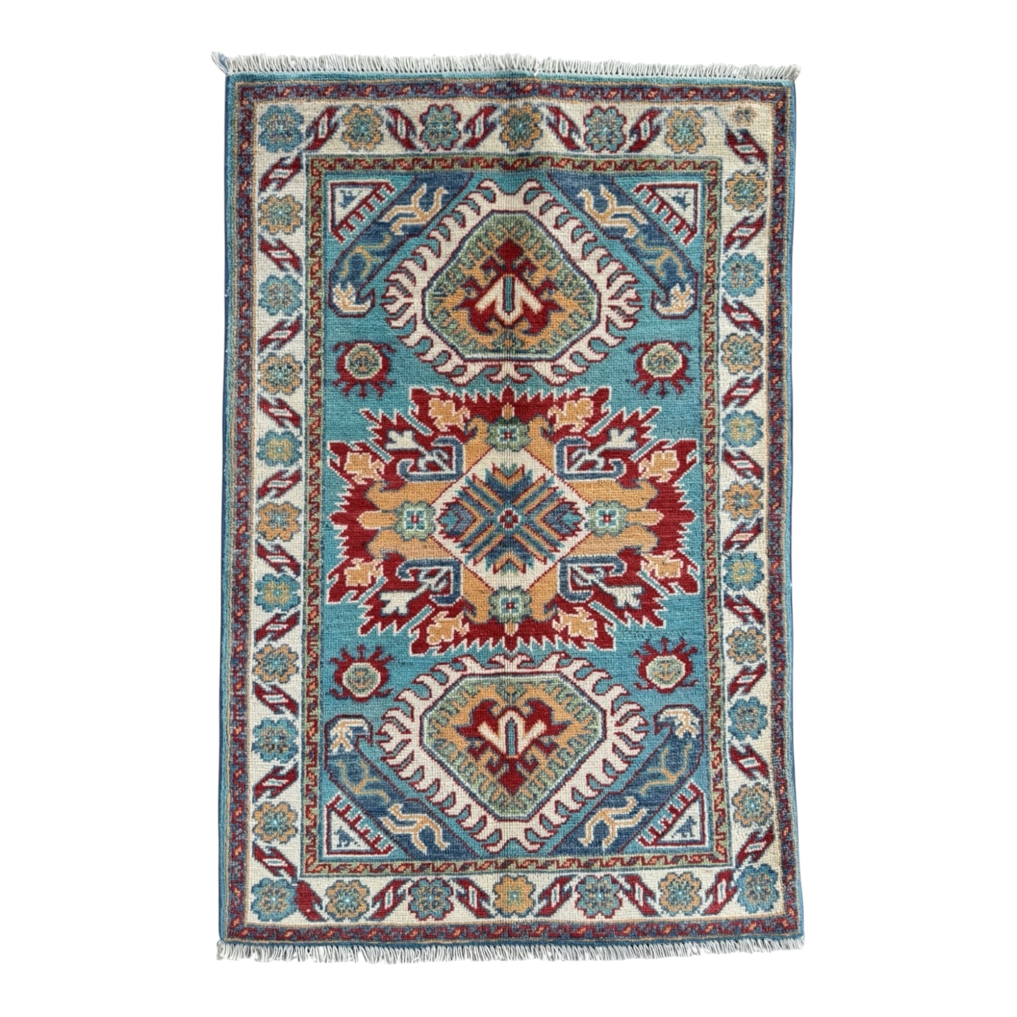 Handmade Afghan Kazak wool  Rug 116 CM x 80 CM SK#1510