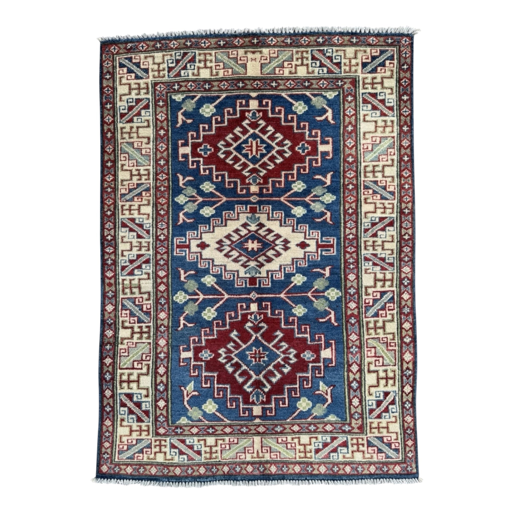 Handmade Afghan Kazak wool  Rug 137 CM x 102 CM SK#1511