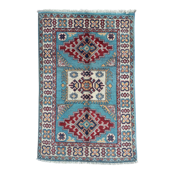 Handmade Afghan Kazak wool  Rug 115 CM x 81 CM SK#1514