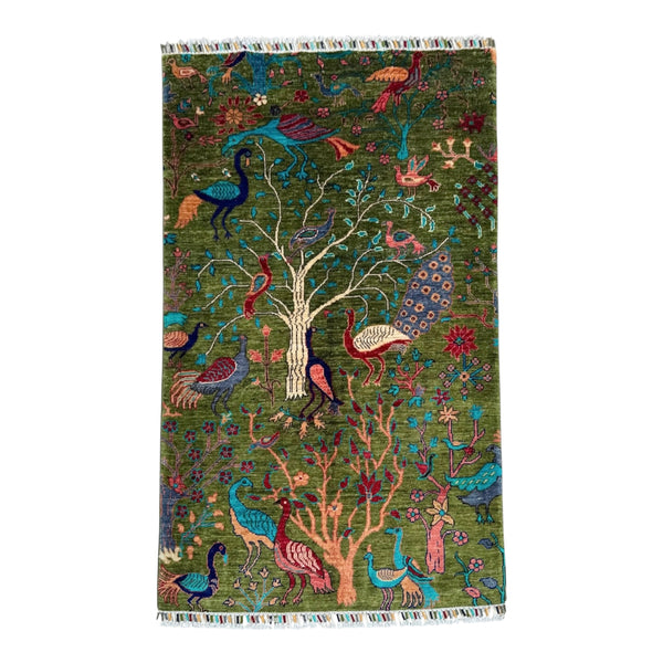 Handmade Chobi Pictorial Wool Rug   150 CM x 99 CM  SK#2018