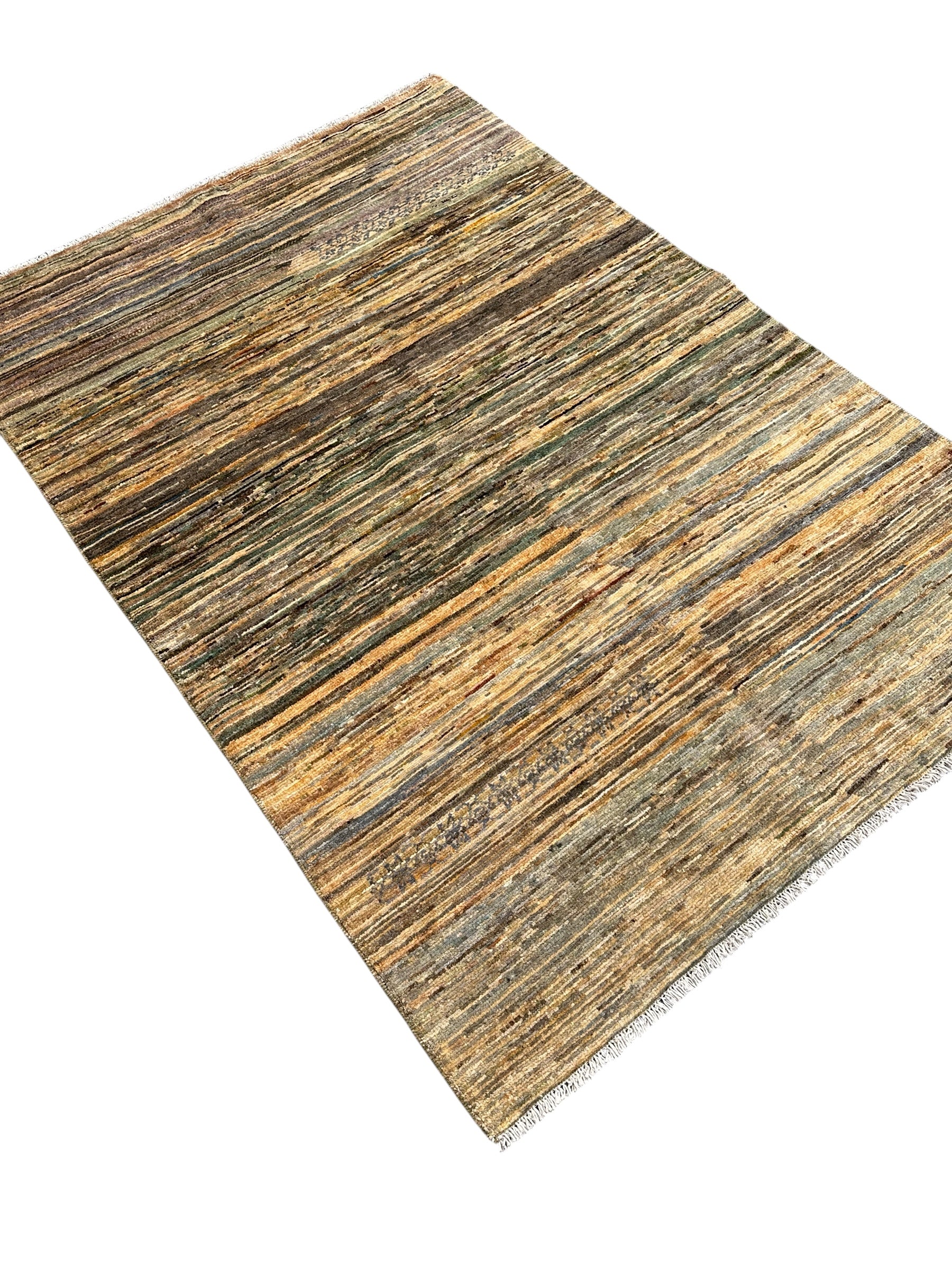 Handmade Earth Tone Modern Wool Rug, 172 CM x 118 CM