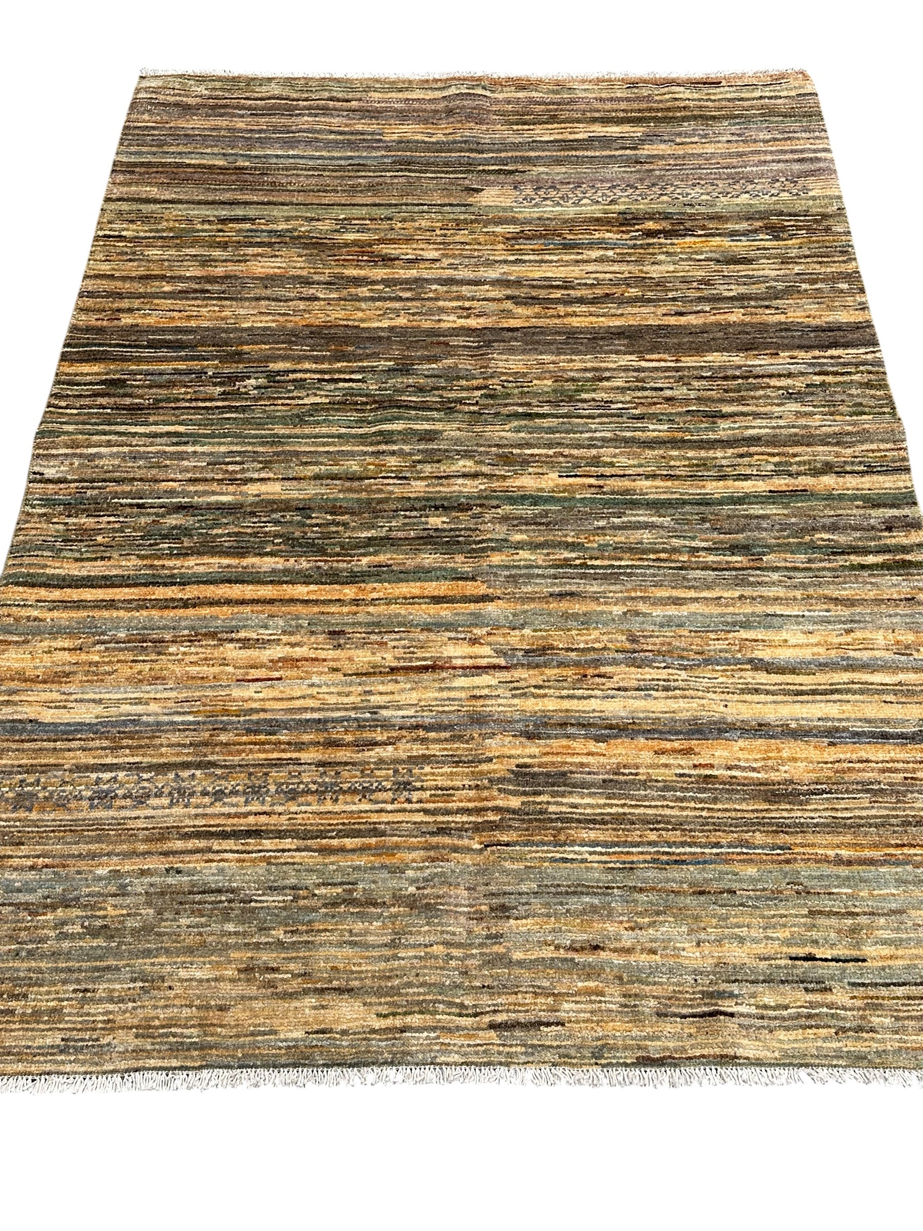 Handmade Earth Tone Modern Wool Rug, 172 CM x 118 CM