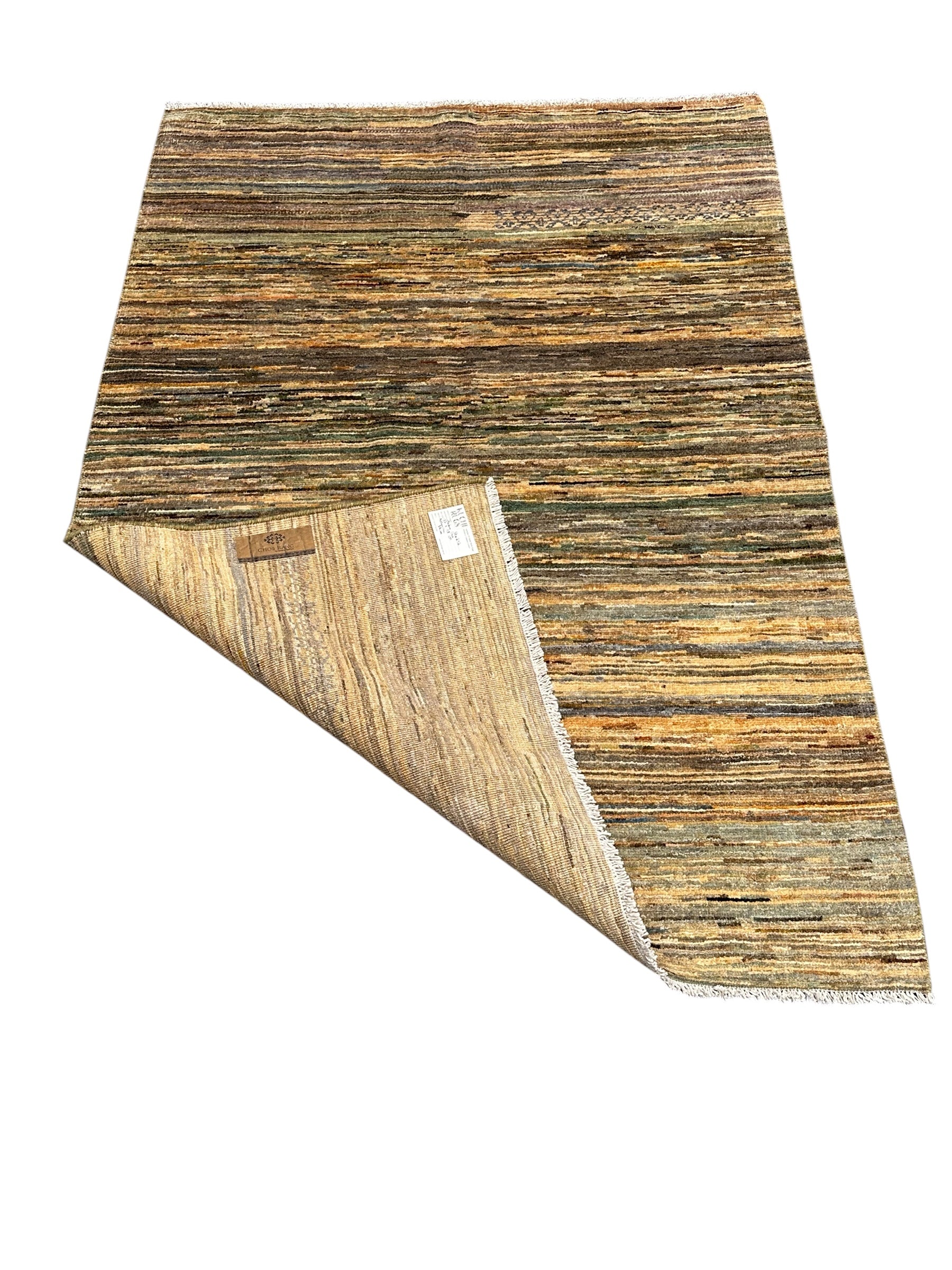 Handmade Earth Tone Modern Wool Rug, 172 CM x 118 CM