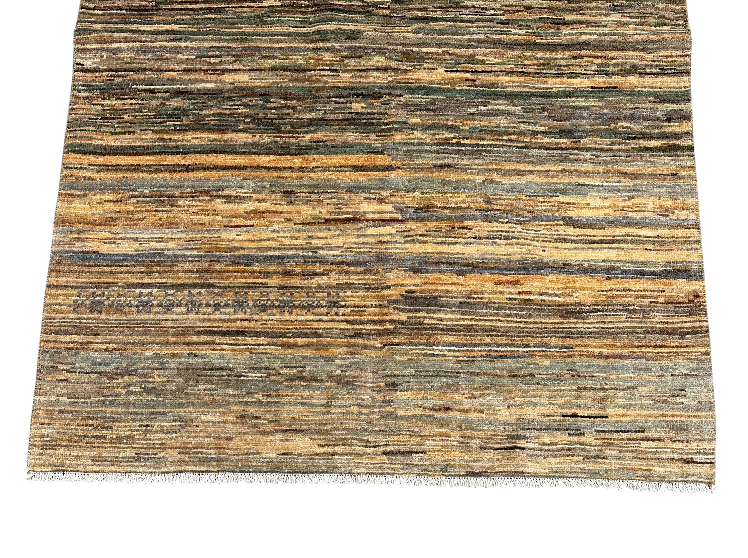 Handmade Earth Tone Modern Wool Rug, 172 CM x 118 CM