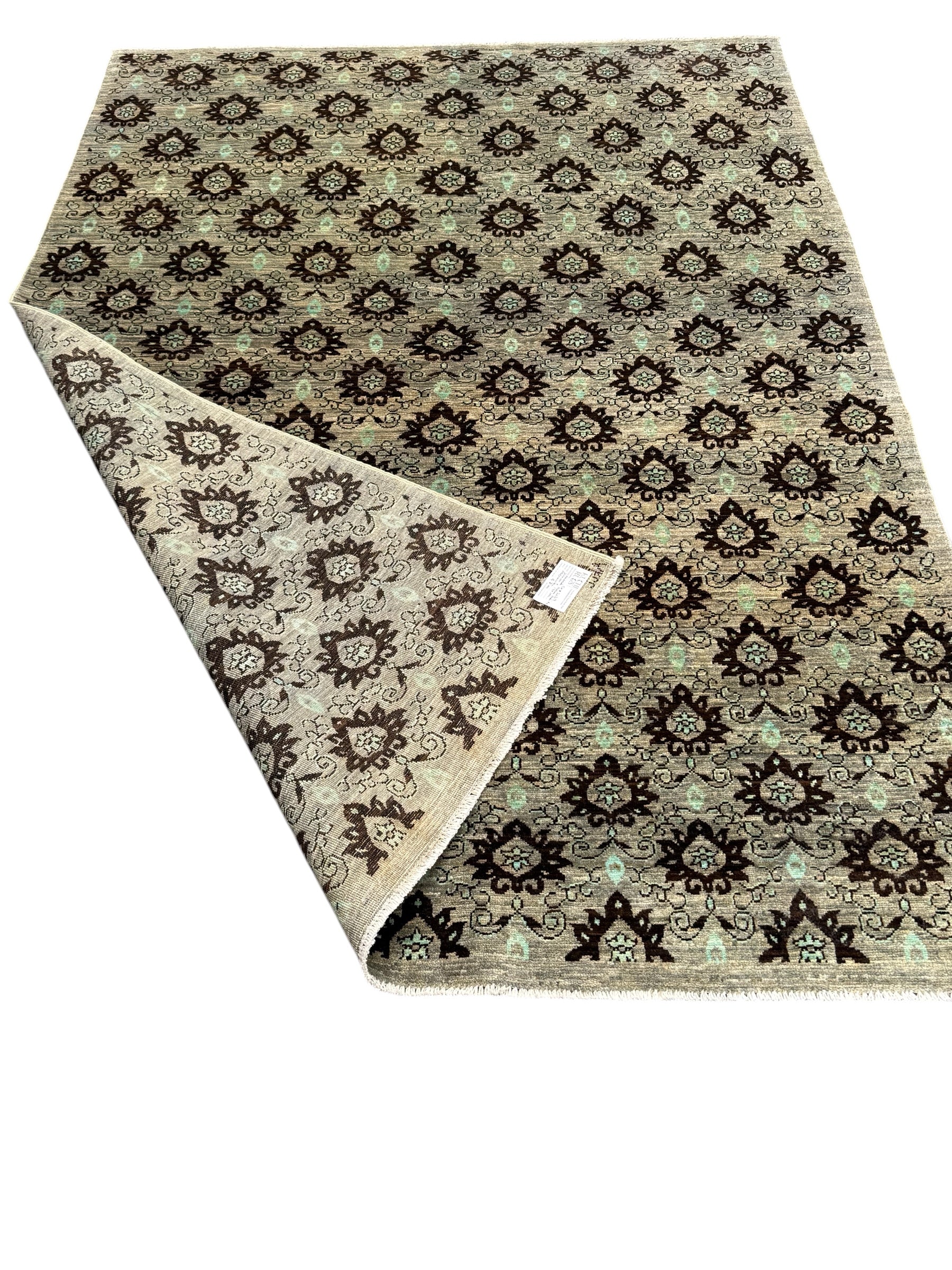 Handmade Sage Green Modern Wool Rug, 240 CM  x 170 CM