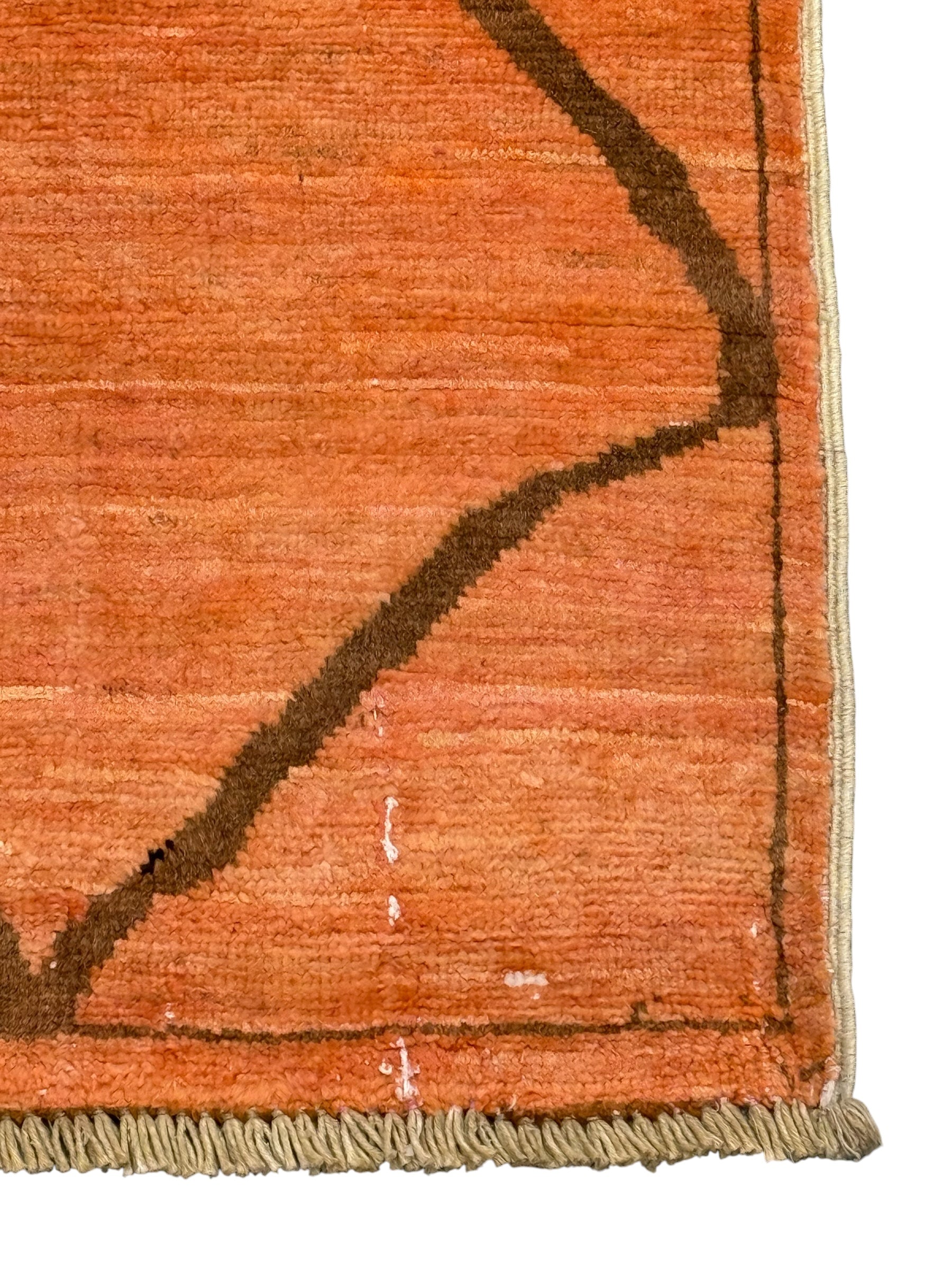 Handmade Sunset Orange Modern Wool Rug, 200 CM x 150 CM