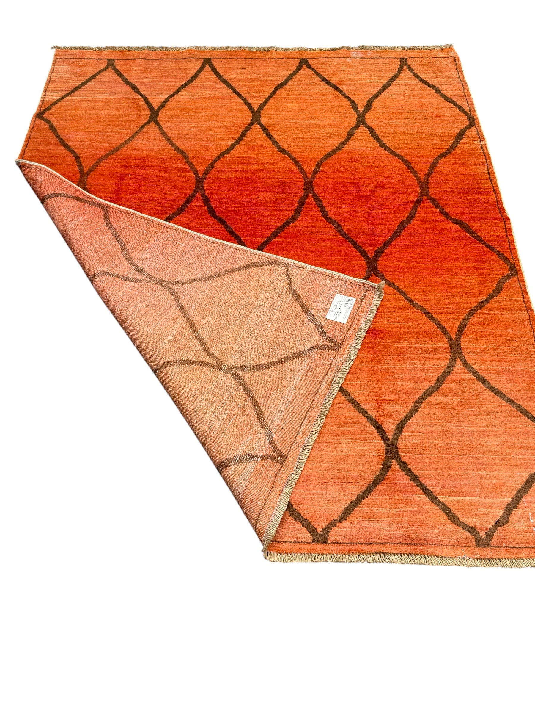 Handmade Sunset Orange Modern Wool Rug, 200 CM x 150 CM