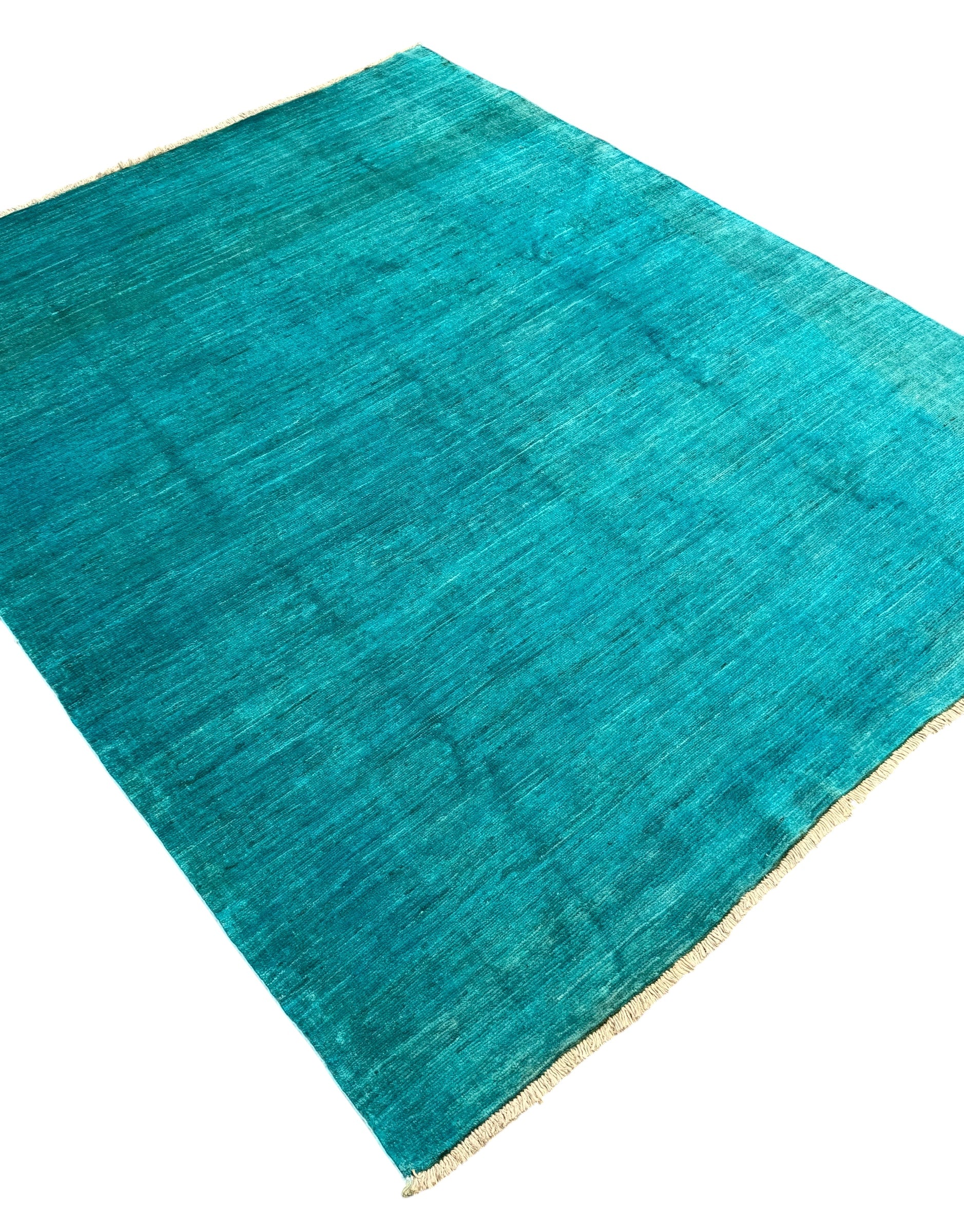 Handmade Ocean Blue Modern Wool Rug,  200 CM x 160 CM
