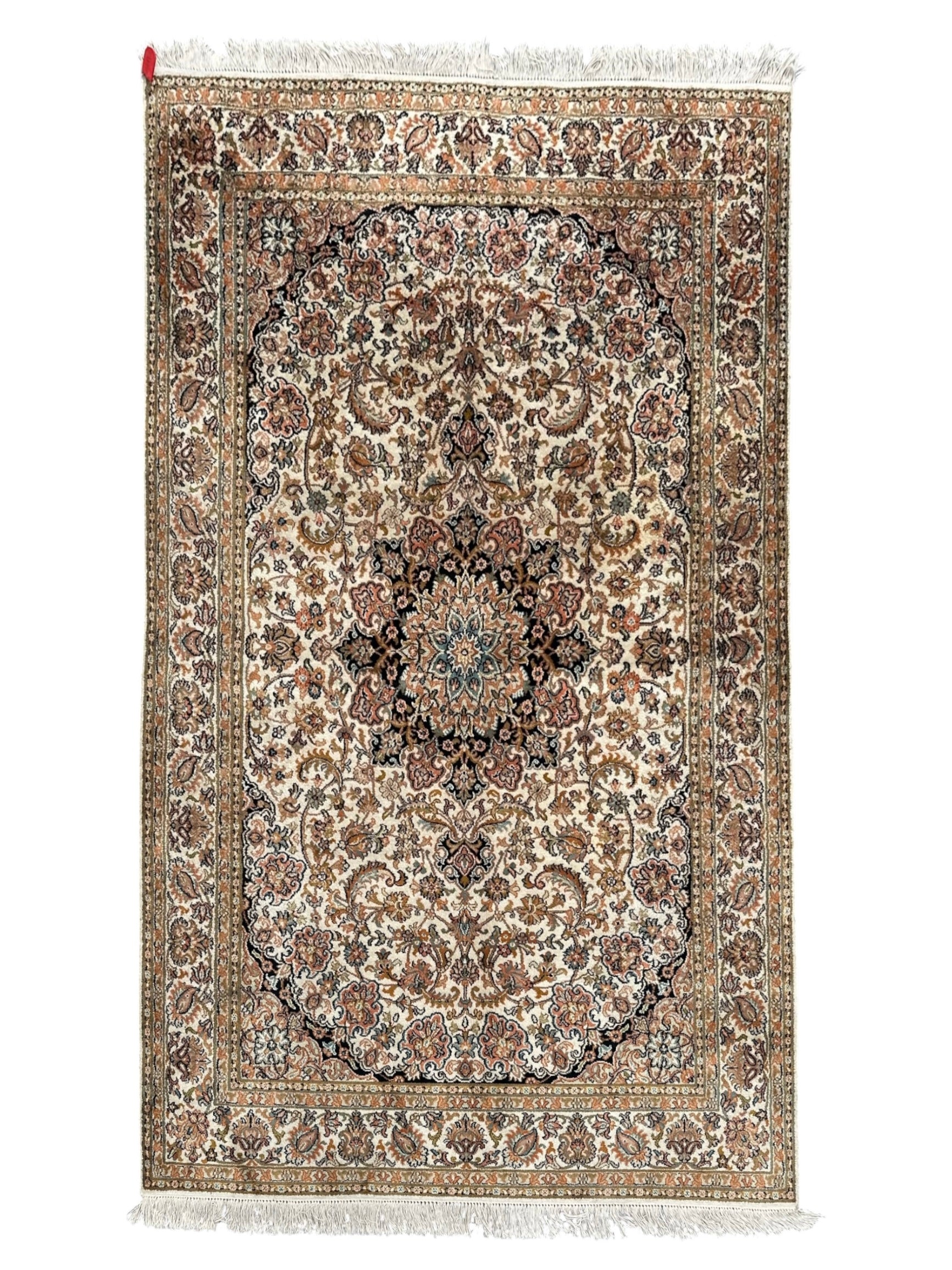 Hand Woven Kashmiri Vintage Floral Silk Rug 186 CM x 125 CM SK#2059