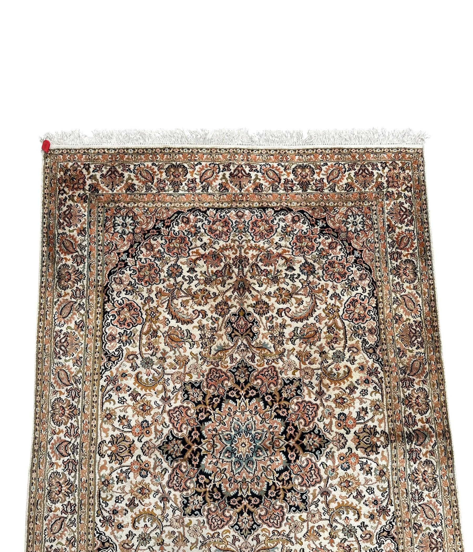 Hand Woven Kashmiri Vintage Floral Silk Rug 186 CM x 125 CM SK#2059