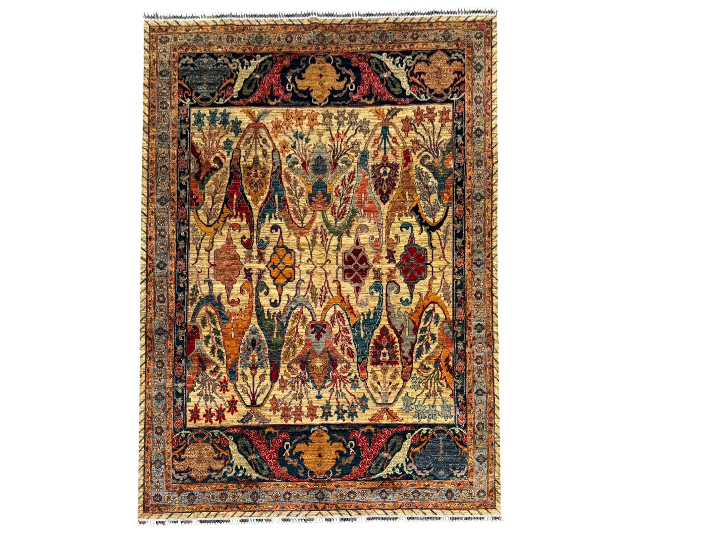 Hand-Knotted Chobi Floral Design Wool Rug 306 CM x 250 CM