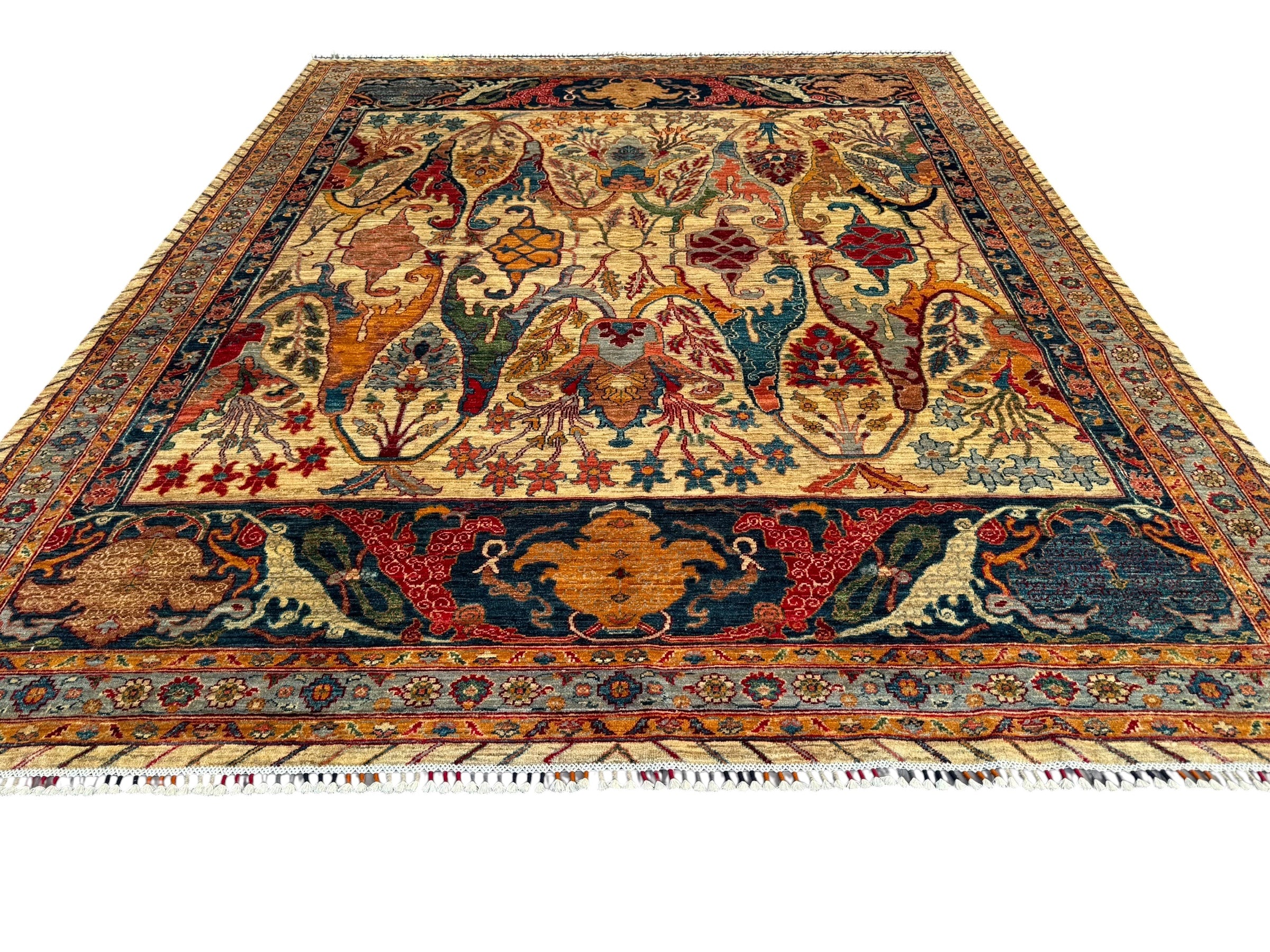 Hand-Knotted Chobi Floral Design Wool Rug 306 CM x 250 CM