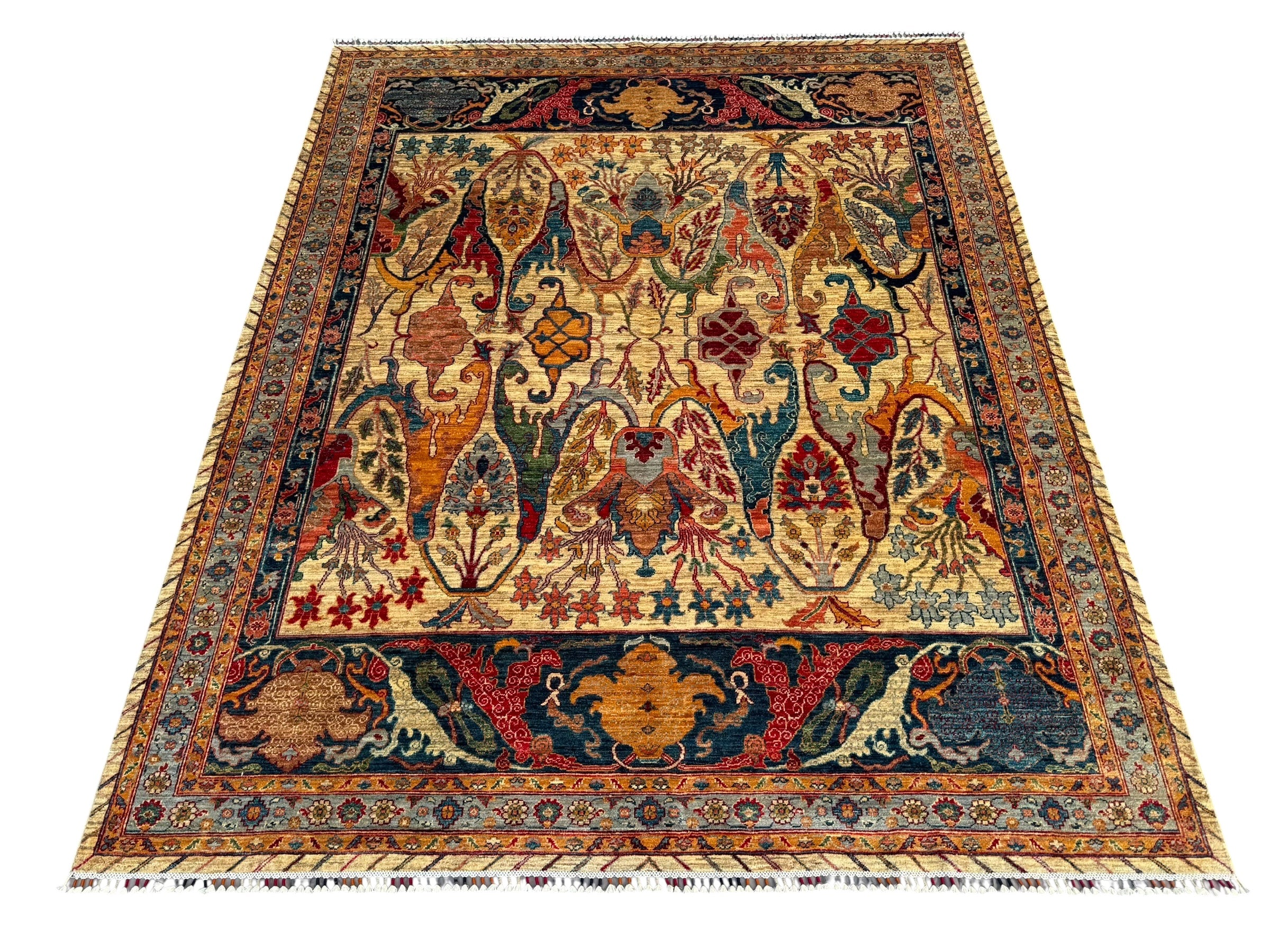 Hand-Knotted Chobi Floral Design Wool Rug 306 CM x 250 CM